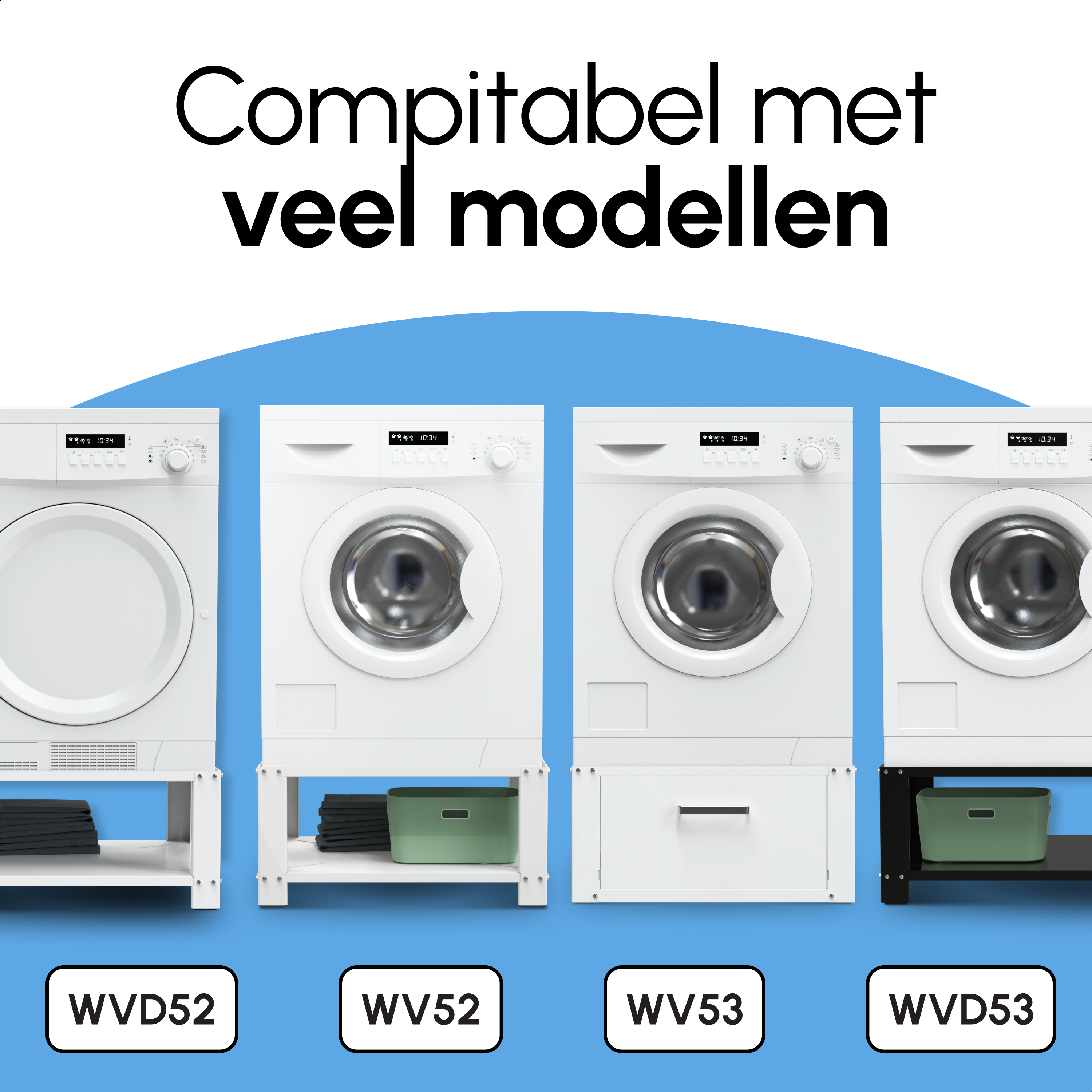Muuranker set Wit - voor wasmachine verhoger