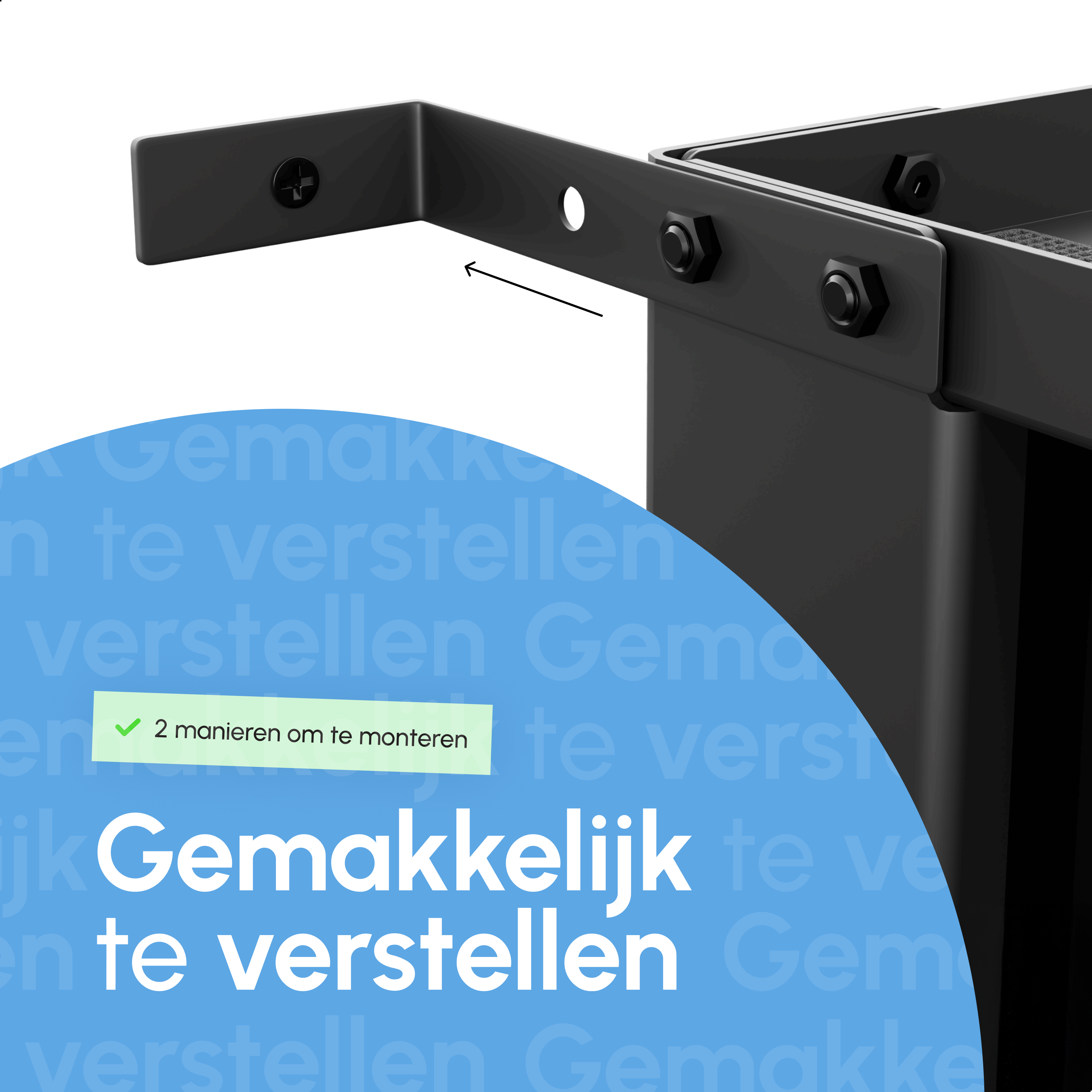Muuranker set Zwart - voor Wasmachine Verhoger