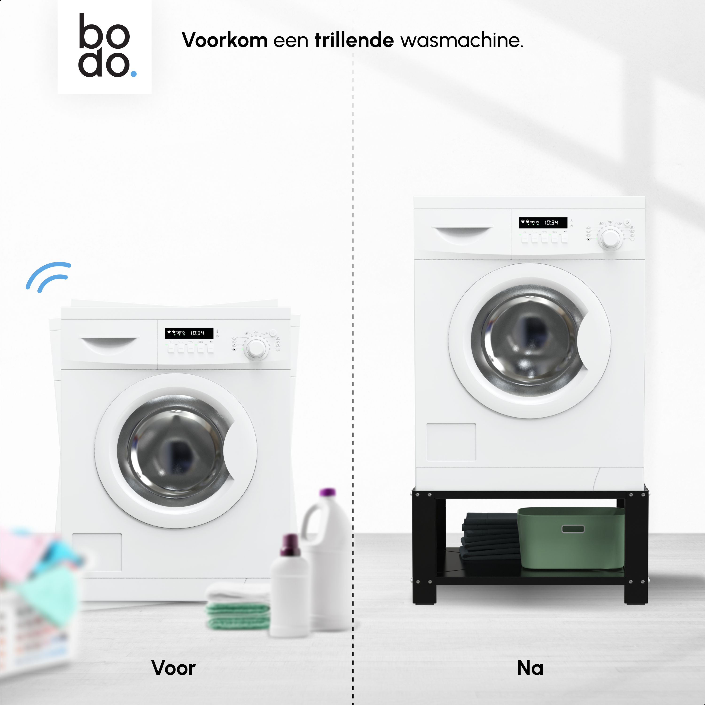 Muuranker set Zwart - voor Wasmachine Verhoger