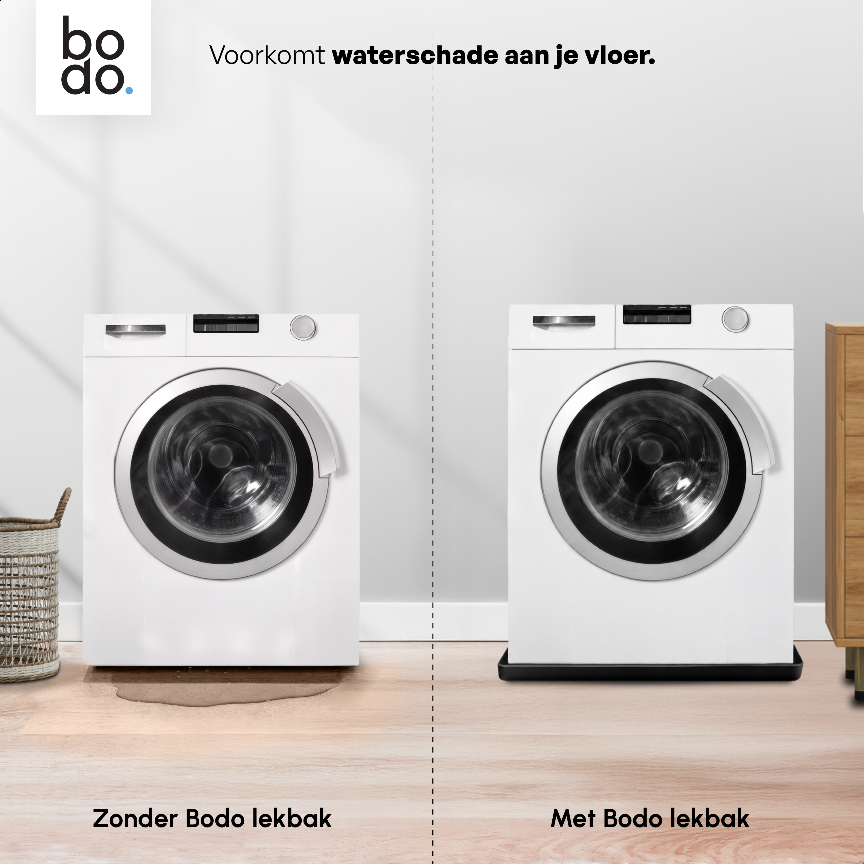 Lekbak Wasmachine - Opvangbak tegen lekkage - Siliconen - 65x60x3 cm - Zwart