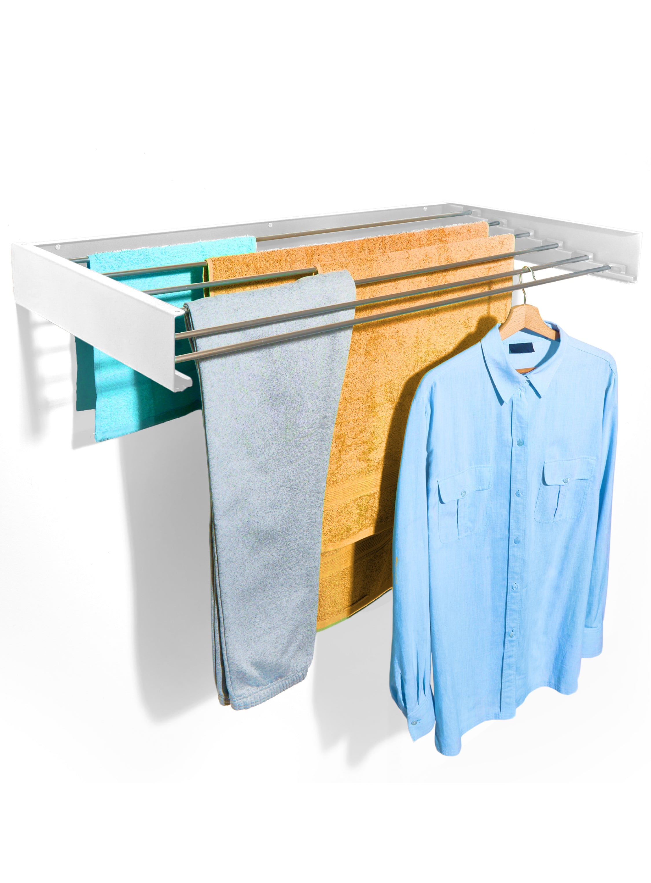 Inklapbaar wanddroogrek - 100cm 6m drooglengte - Wit