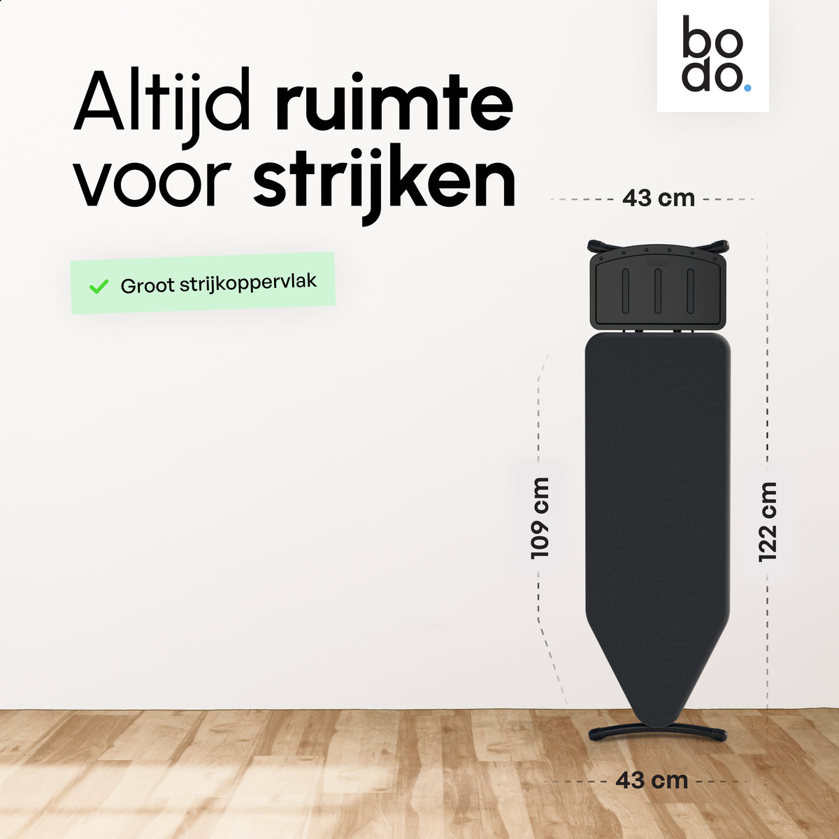 Strijkplank Stoomstation - Verstelbaar - Ascend Pro - Zwart