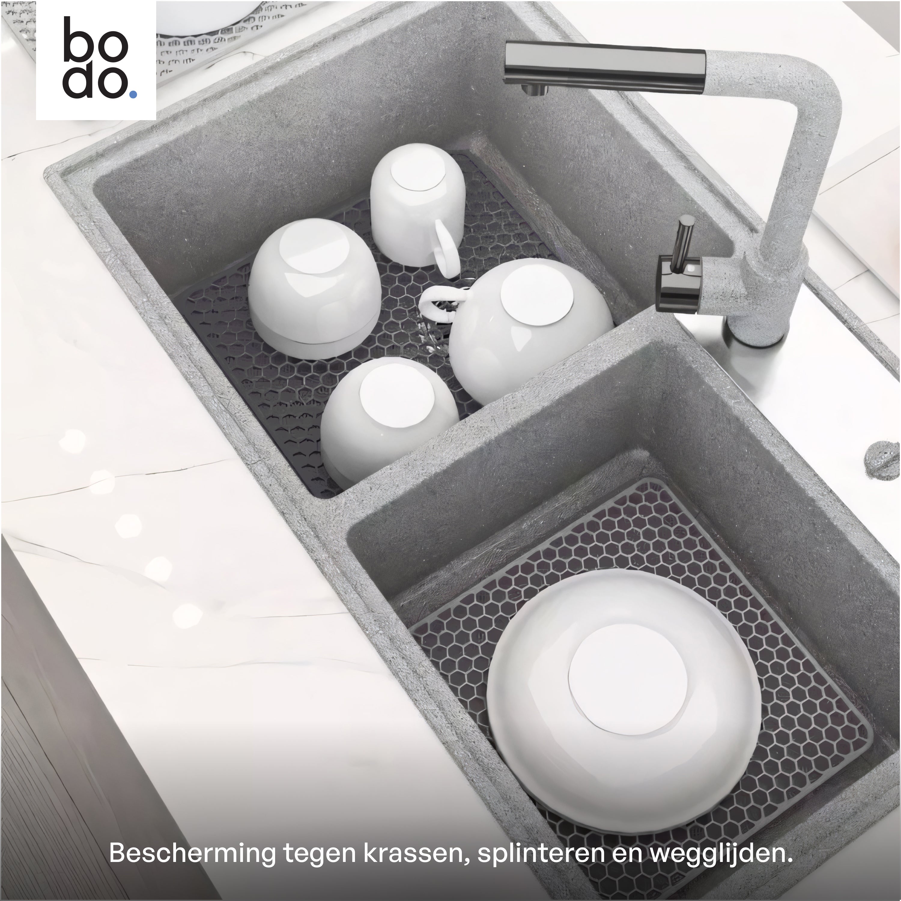 bodo home gootsteenmat beige silicoon 30x40 verschillende afmetingen