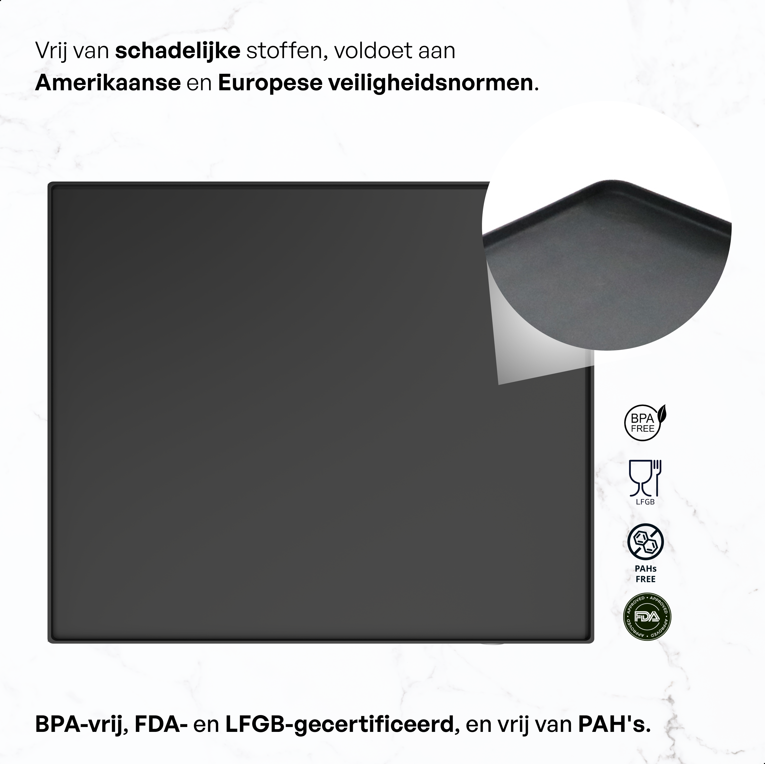 Bescherm Mat Voor Wasmachine & Droger - Silicone 60x60cm - Zwart