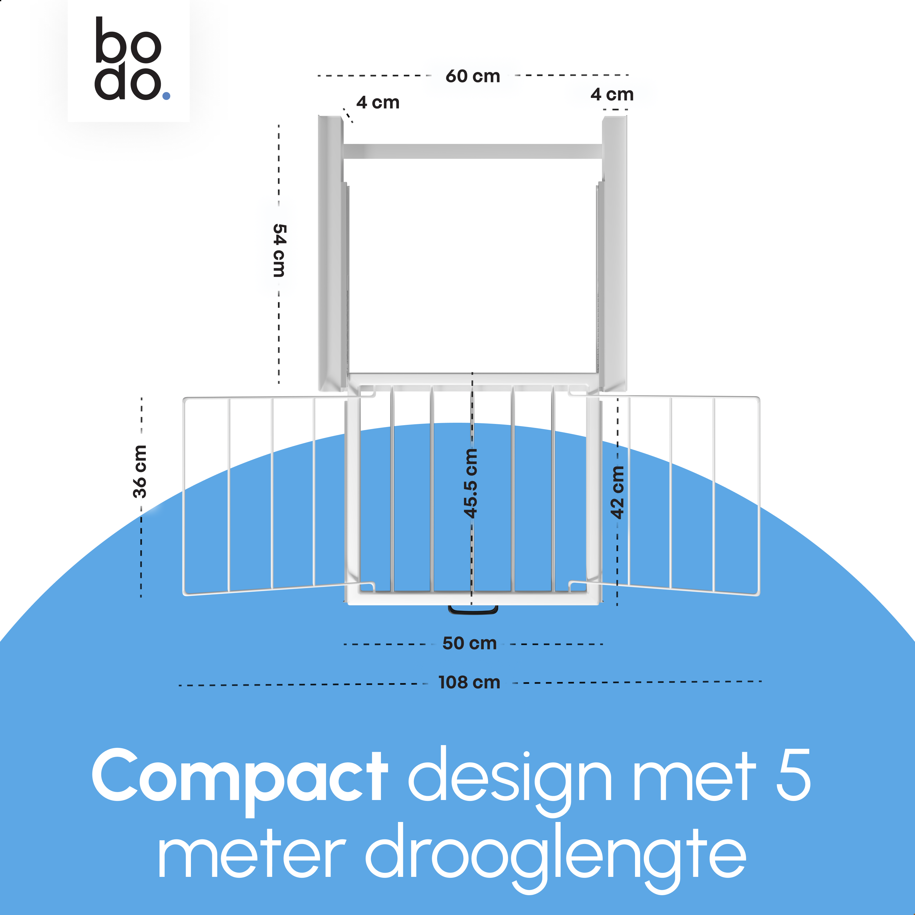 Stapelkit met Uitklapbaar Droogrek - Wit
