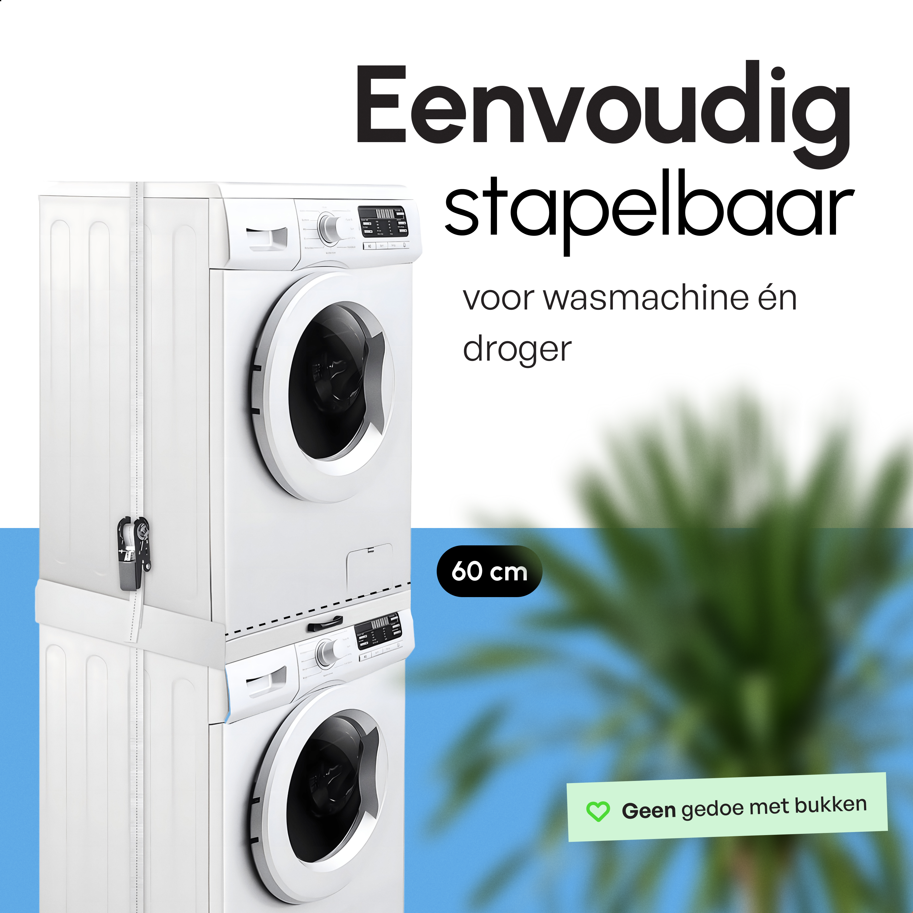 Stapelkit met Uitklapbaar Droogrek - Wit