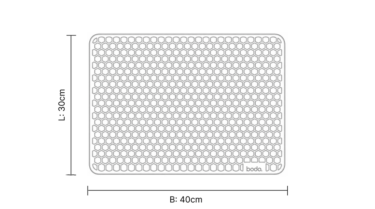 Bodo® Sink Mat - Rectangular - Trivet - Grey - 30 x 40 cm