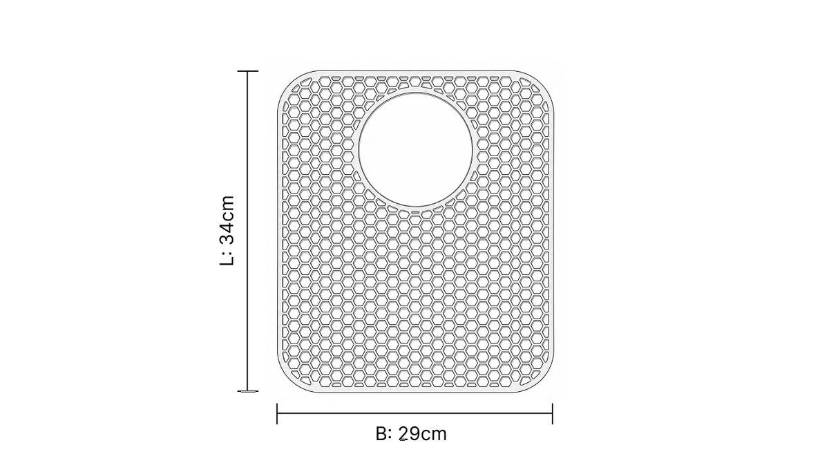 Bodo® Sink Mat - Rectangular - White - 34 x 29 cm