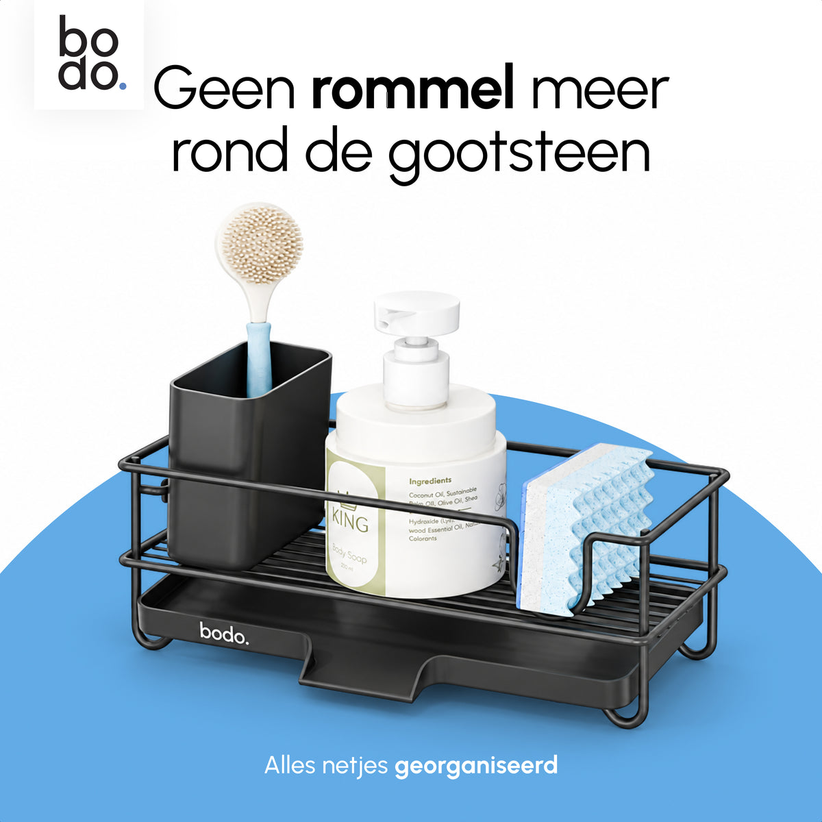 Afdruiprek - Gootsteen Organizer - Nido - Zwart