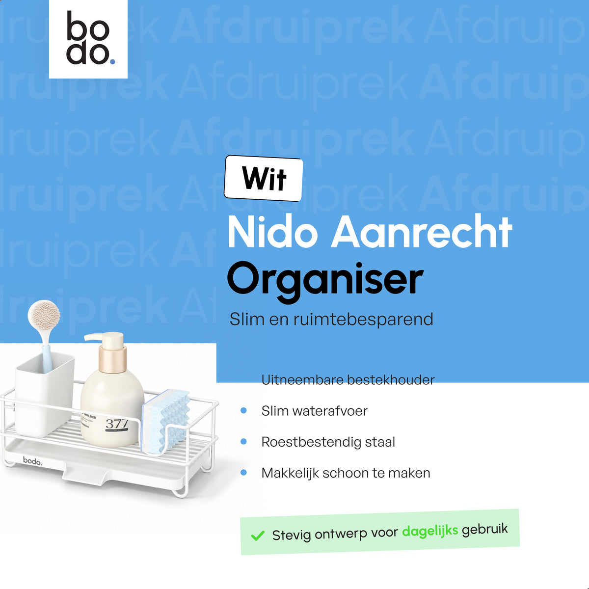 Afdruiprek - Gootsteen Organizer - Nido - Wit