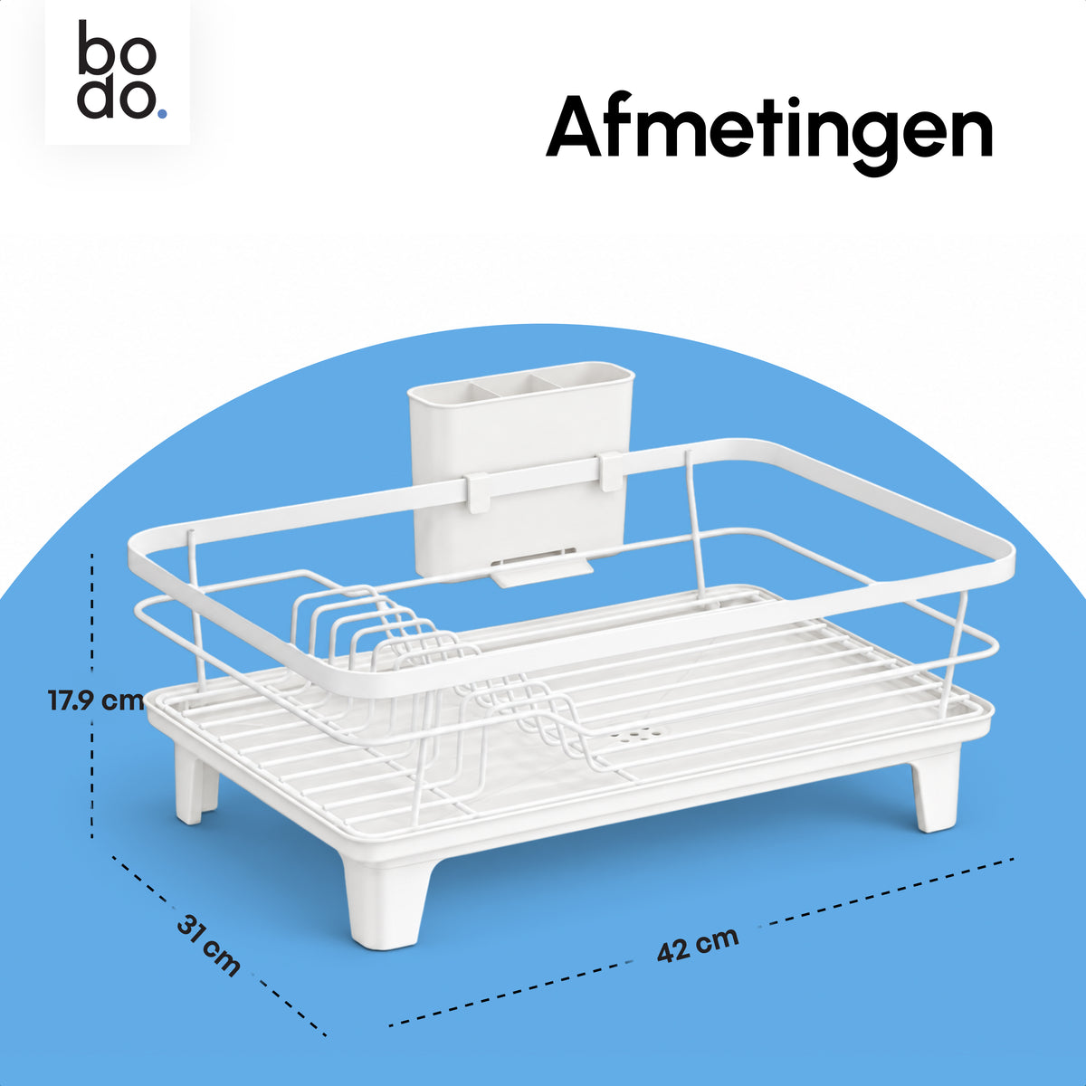 Afdruiprek - Met Lekbak - Nido Steel - Wit