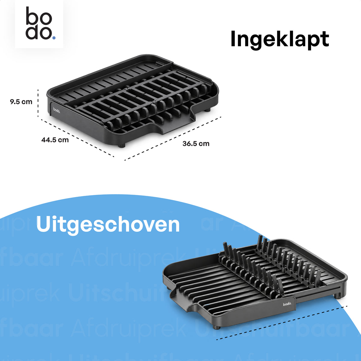 Afdruiprek - Met Afdruipgoot - Nido Slim - Zwart