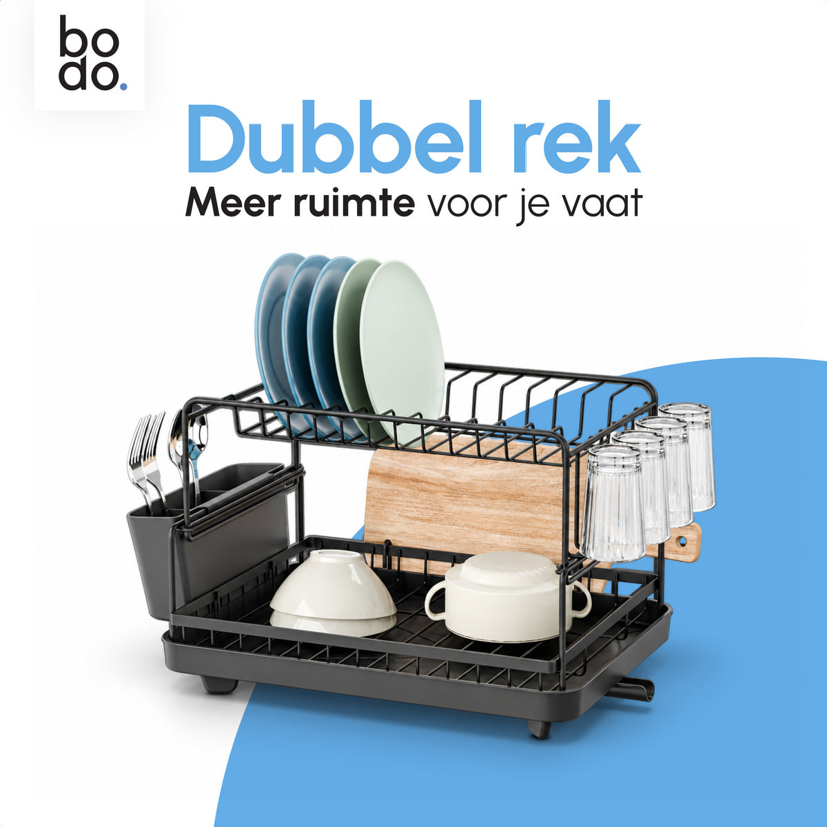 Afdruiprek - Twee Lagen - Nido Duo - Zwart