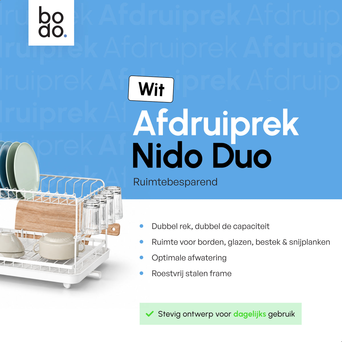 Afdruiprek - Twee Lagen - Nido Duo - Wit