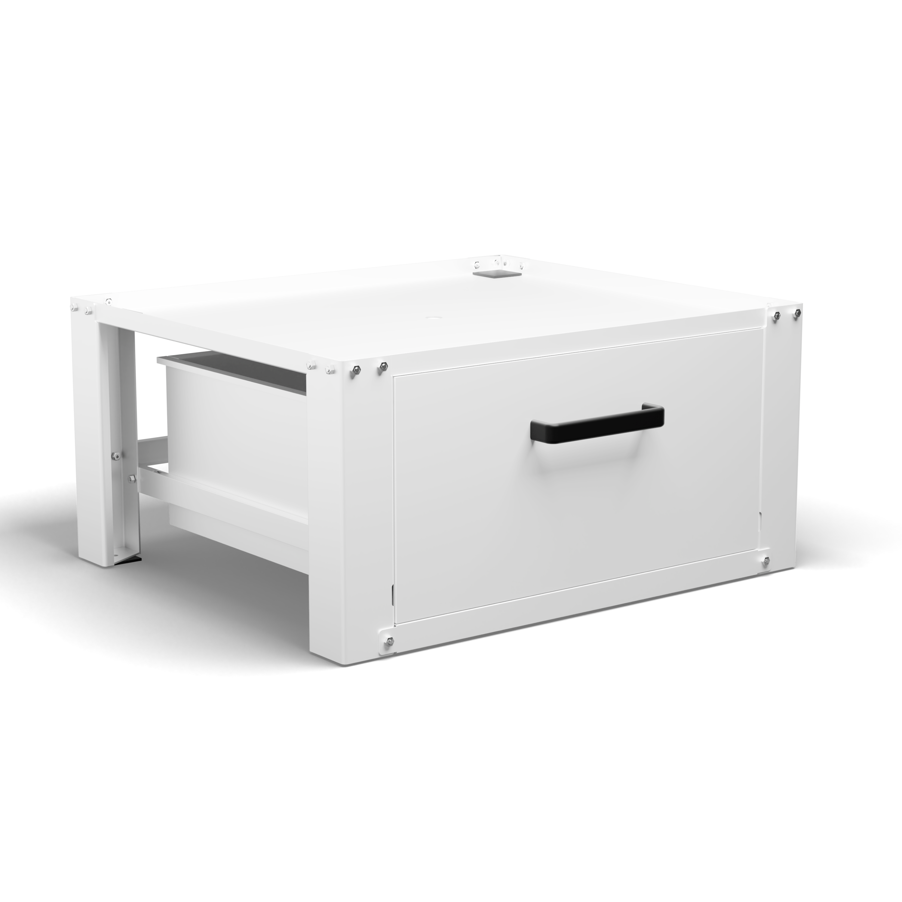 Wasmachine Verhoger Met Opberglade - Wit