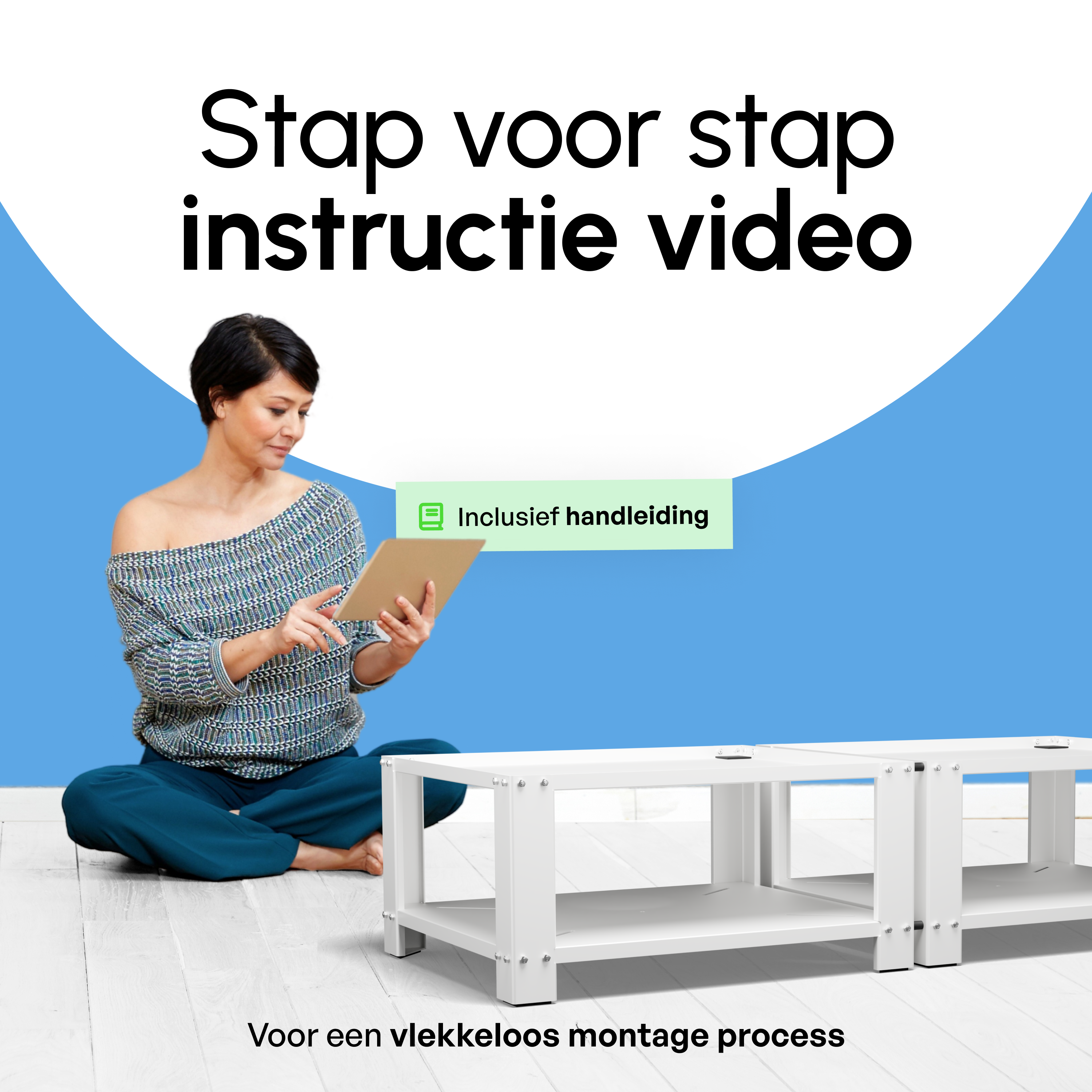 Wasmachine Verhoger - Dubbele Verhoger Met Legplank - Wit