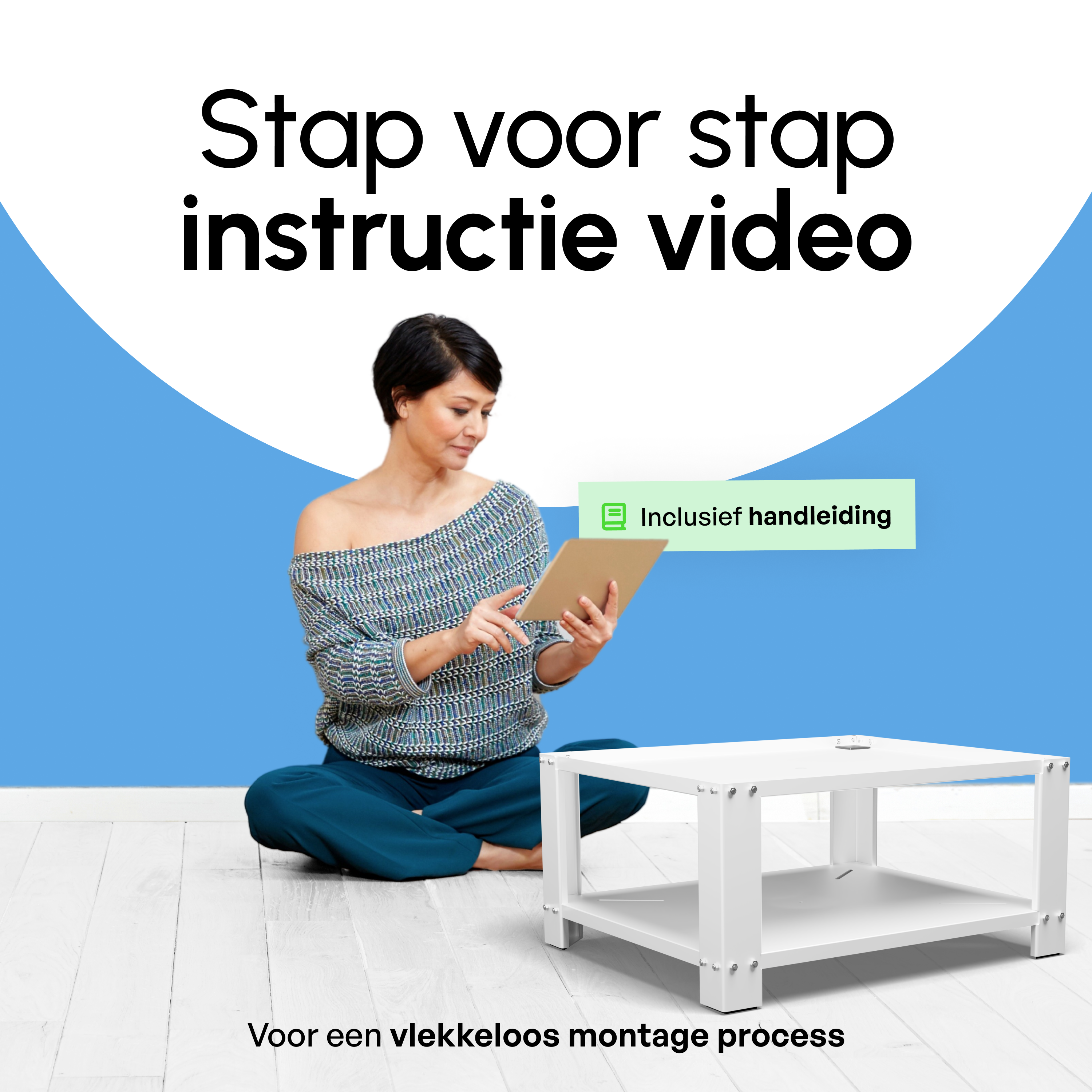 Wasmachine Verhoger met Legplank - Wit