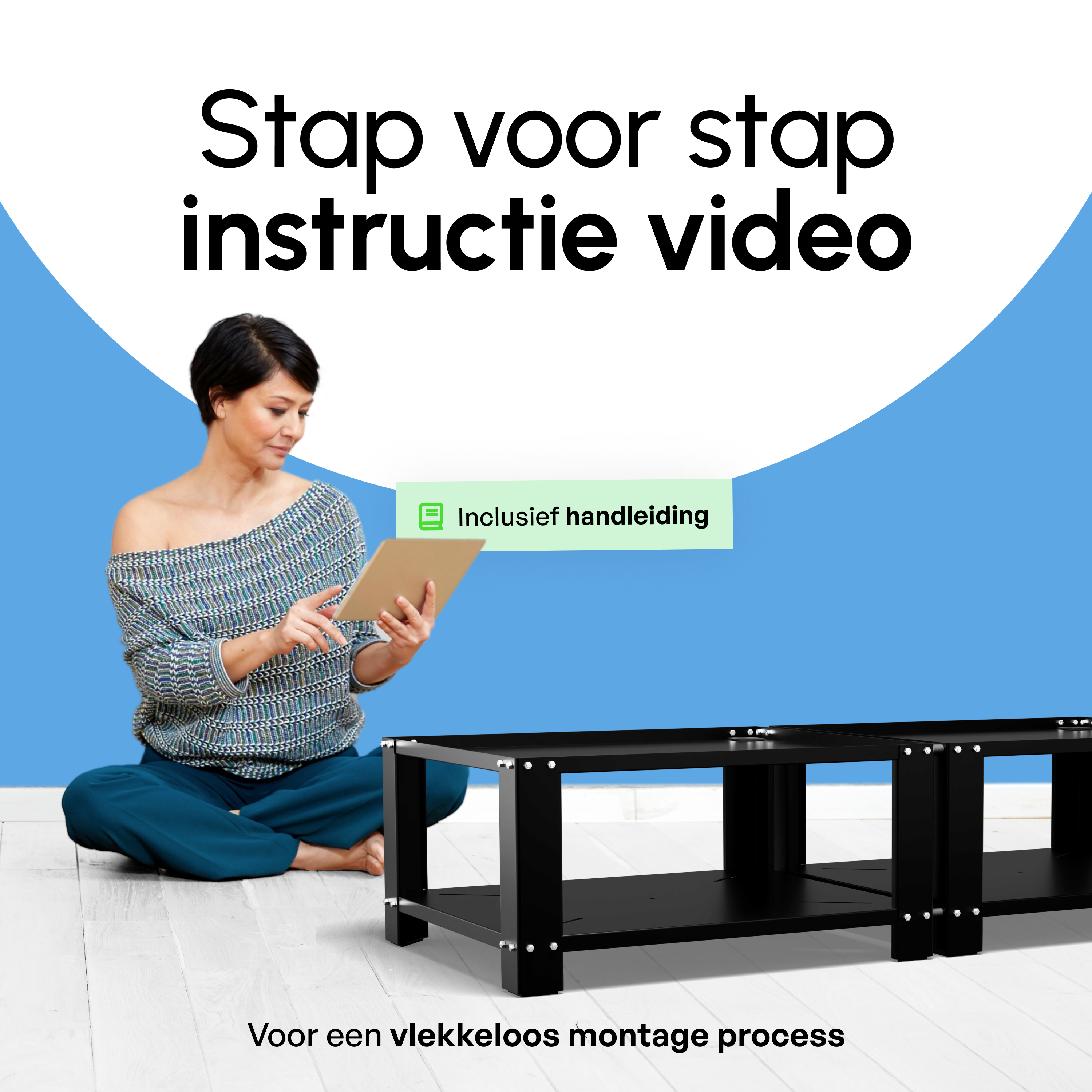 Wasmachine Verhoger - Dubbele Verhoger Met Legplank - Zwart
