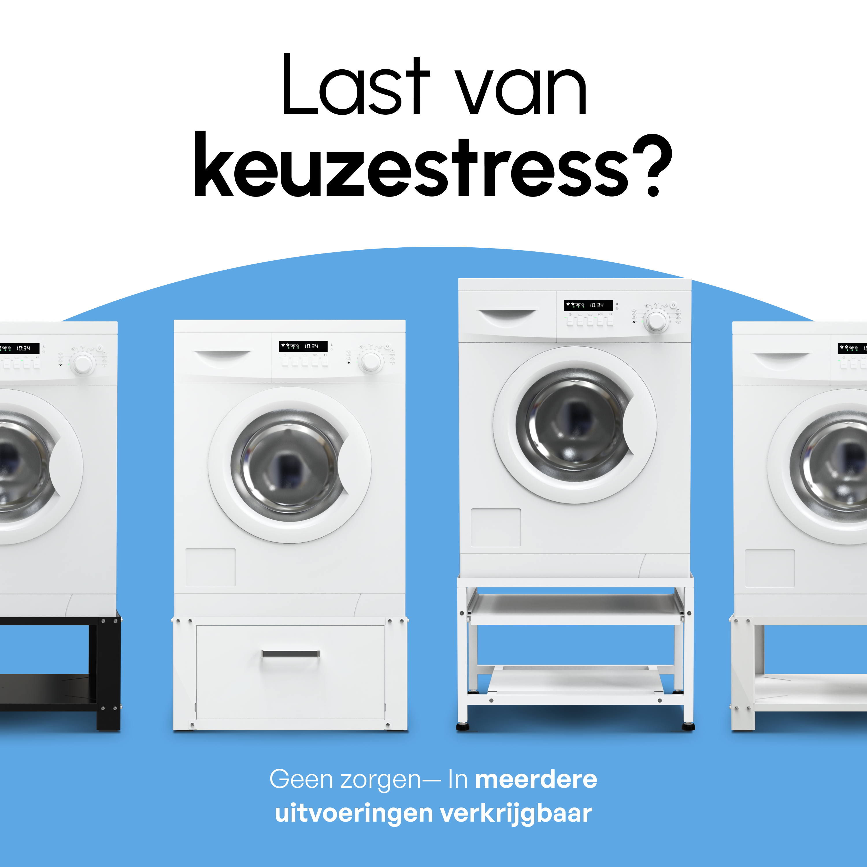 Wasmachine Verhoger Met Opberglade - Wit - Beschadigd/Geretourneerd