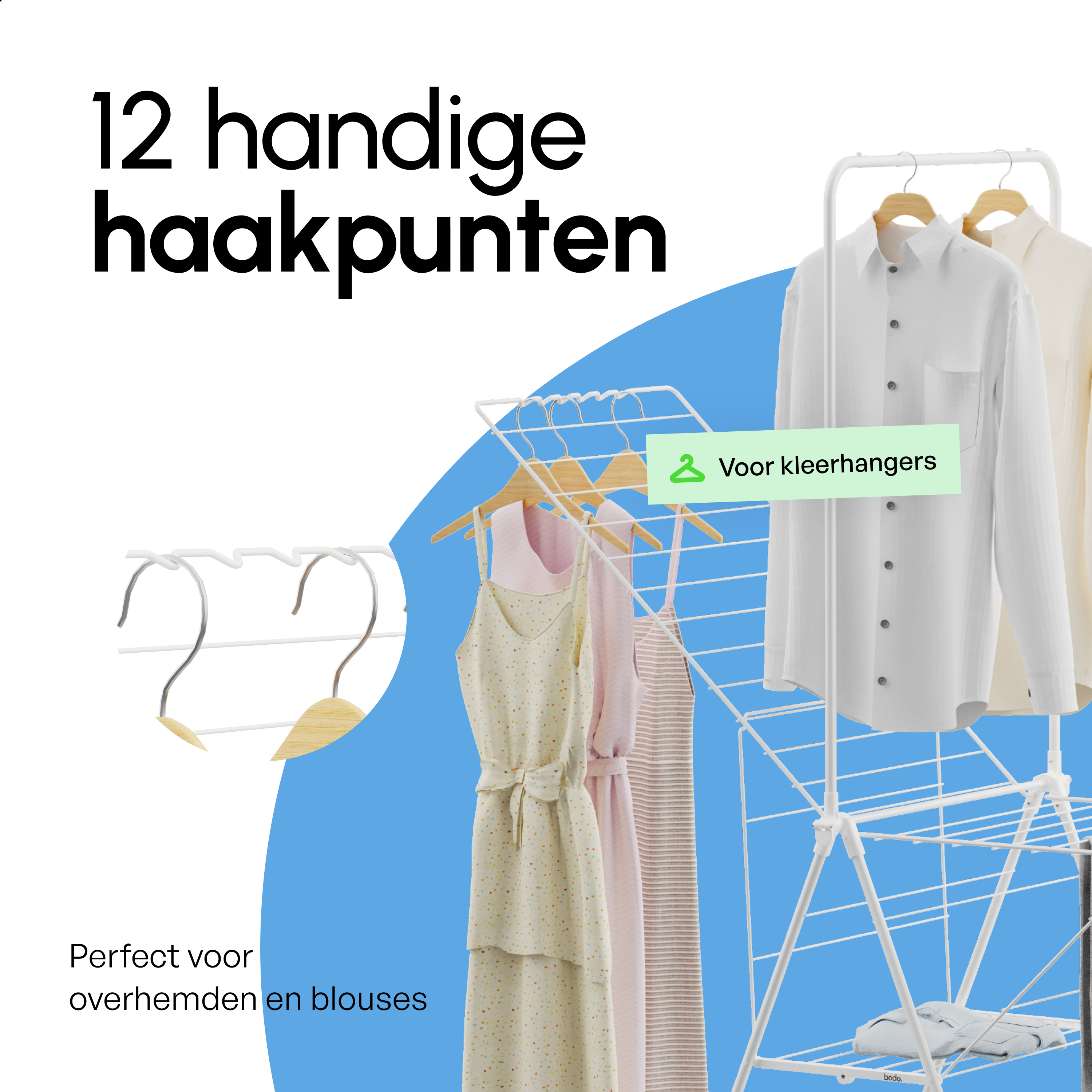 Wasrek - Droogrek Inklapbaar - 28 meter drooglengte - Wit