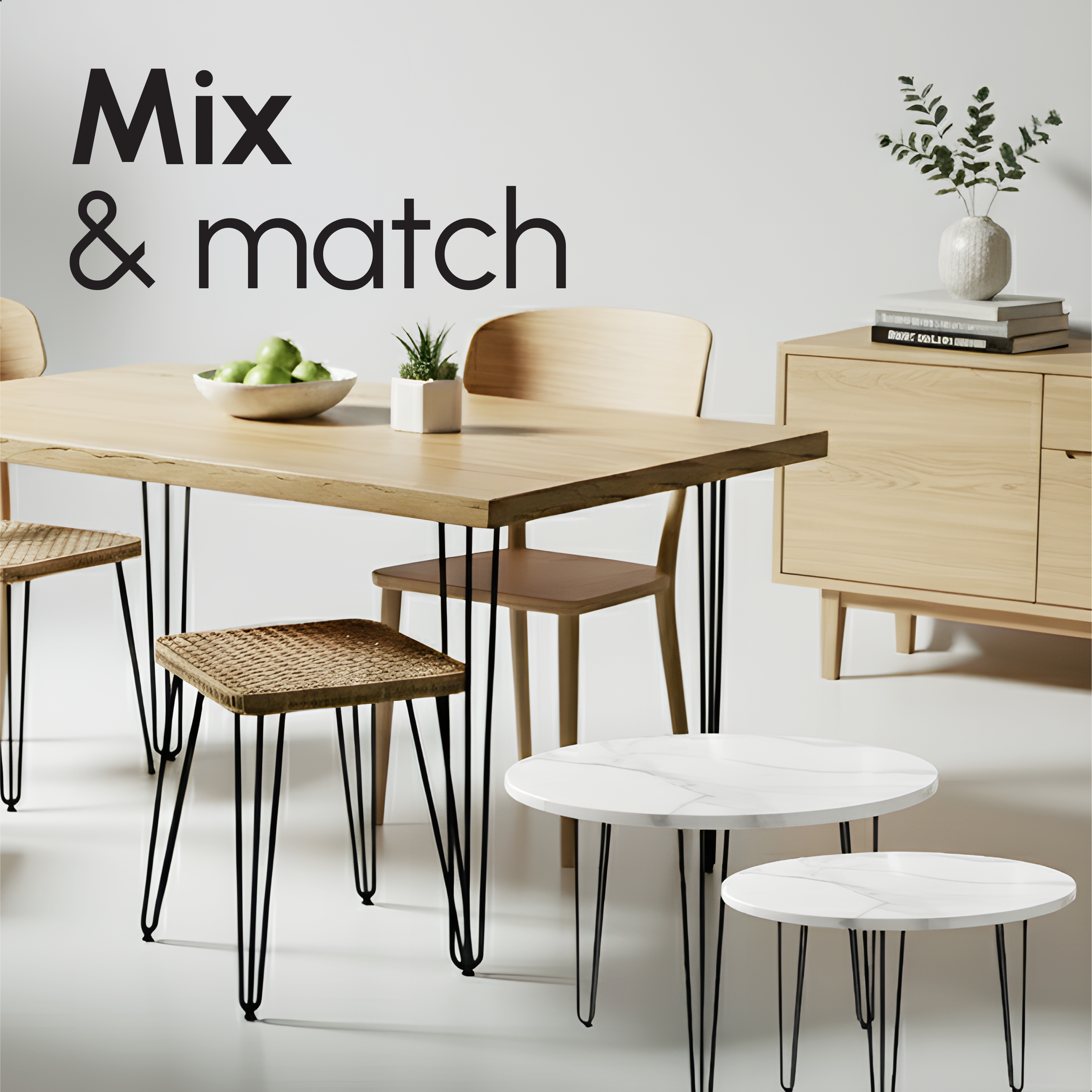 Industriële Hairpin tafelpoten set 4 stuks - 36 cm - Zwart