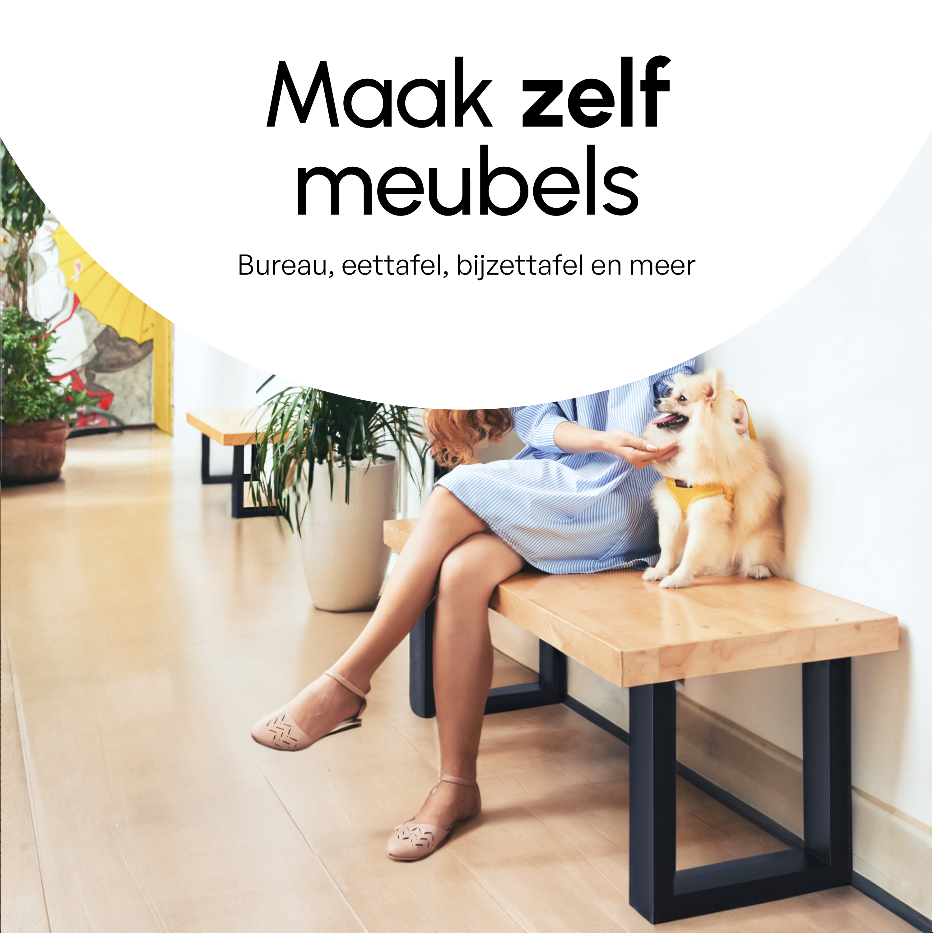 Stalen Onderstel Tafel - Tafelpoten - Set van 2 - U bankpoot 30x43 cm - Mat Zwart
