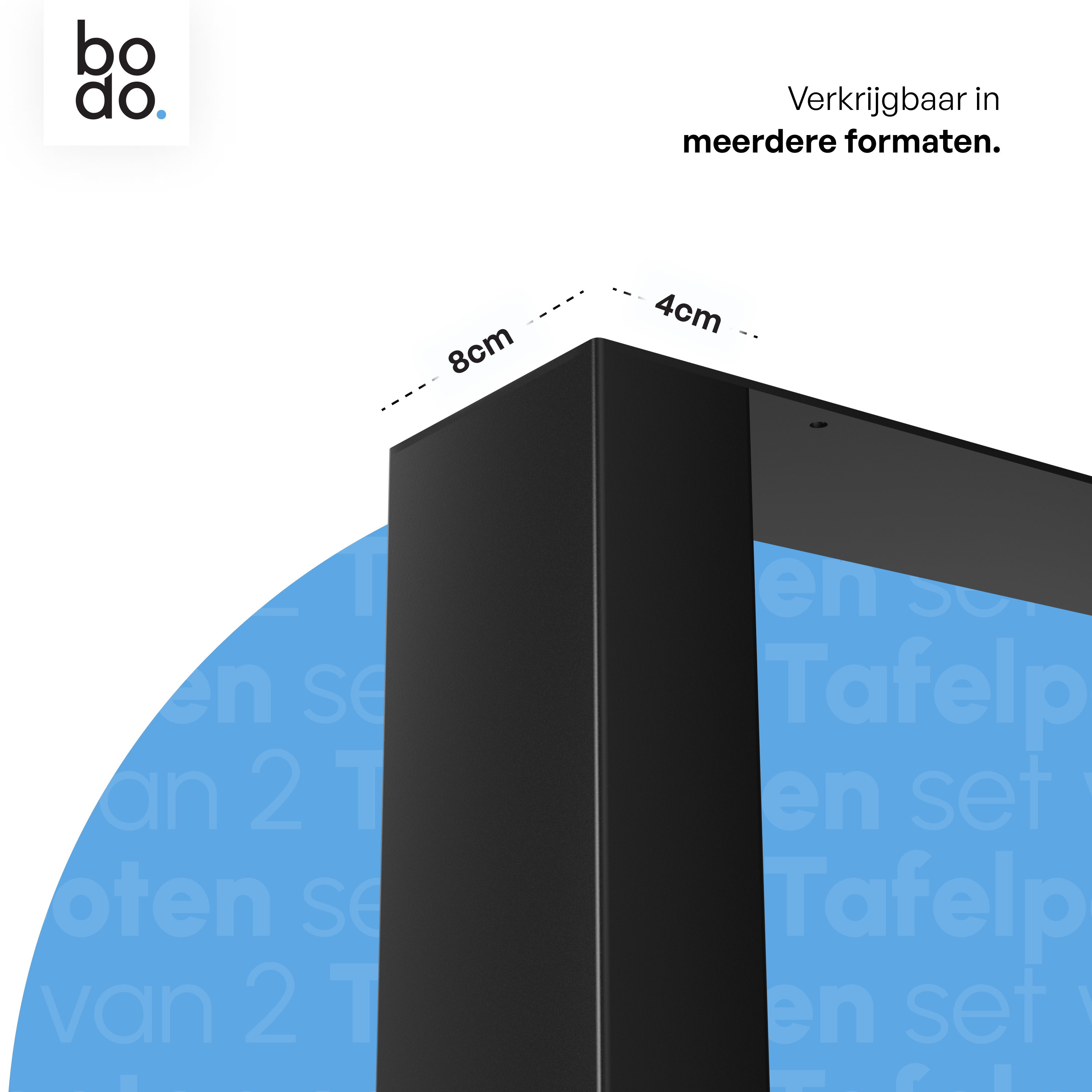 Stalen Onderstel Tafel - Tafelpoten - Set van 2 - U bankpoot 30x43 cm - Mat Zwart