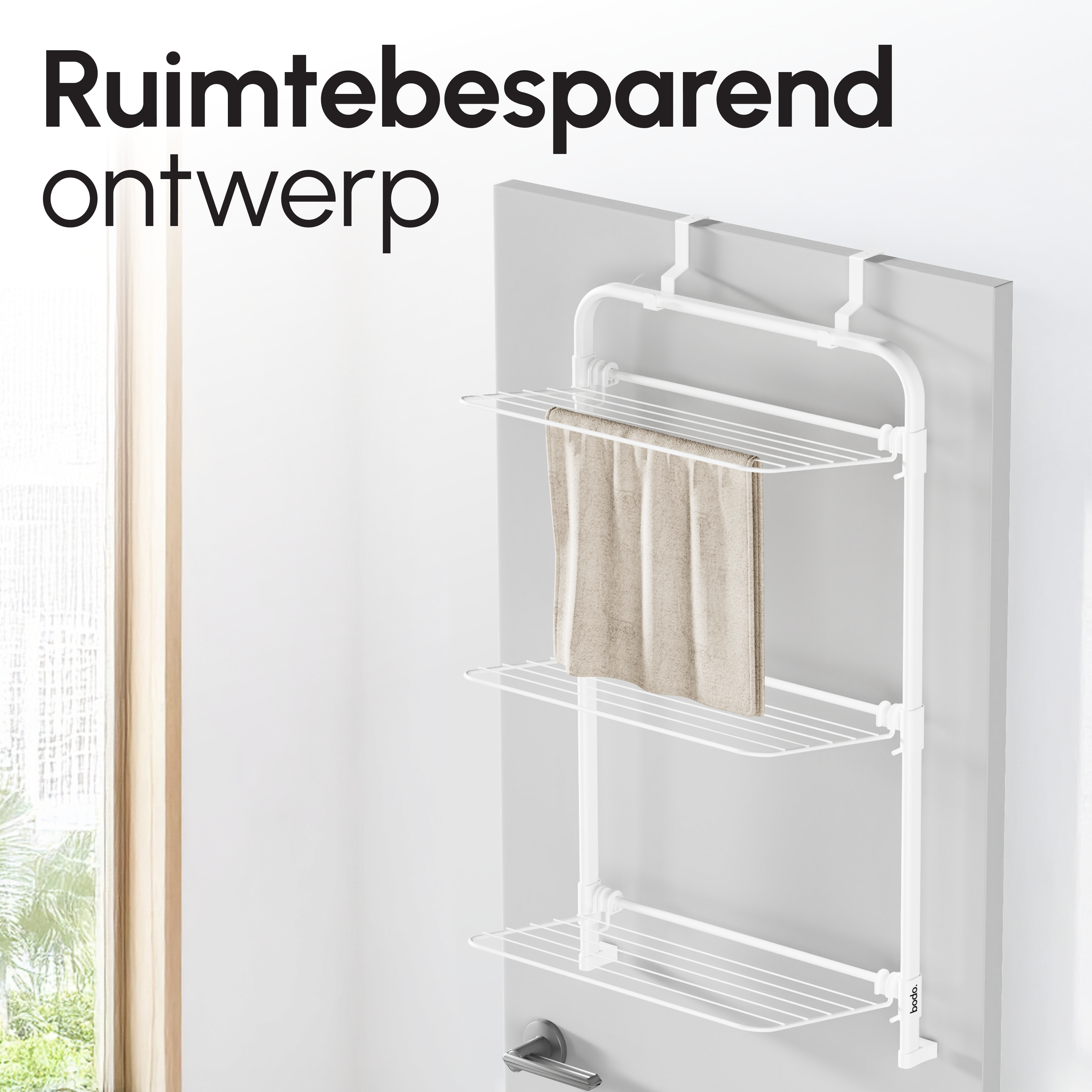 Droogrek Hangend - 10m - Ophangbaar aan Deur of Wand - Wit - Beschadigd/Geretourneerd