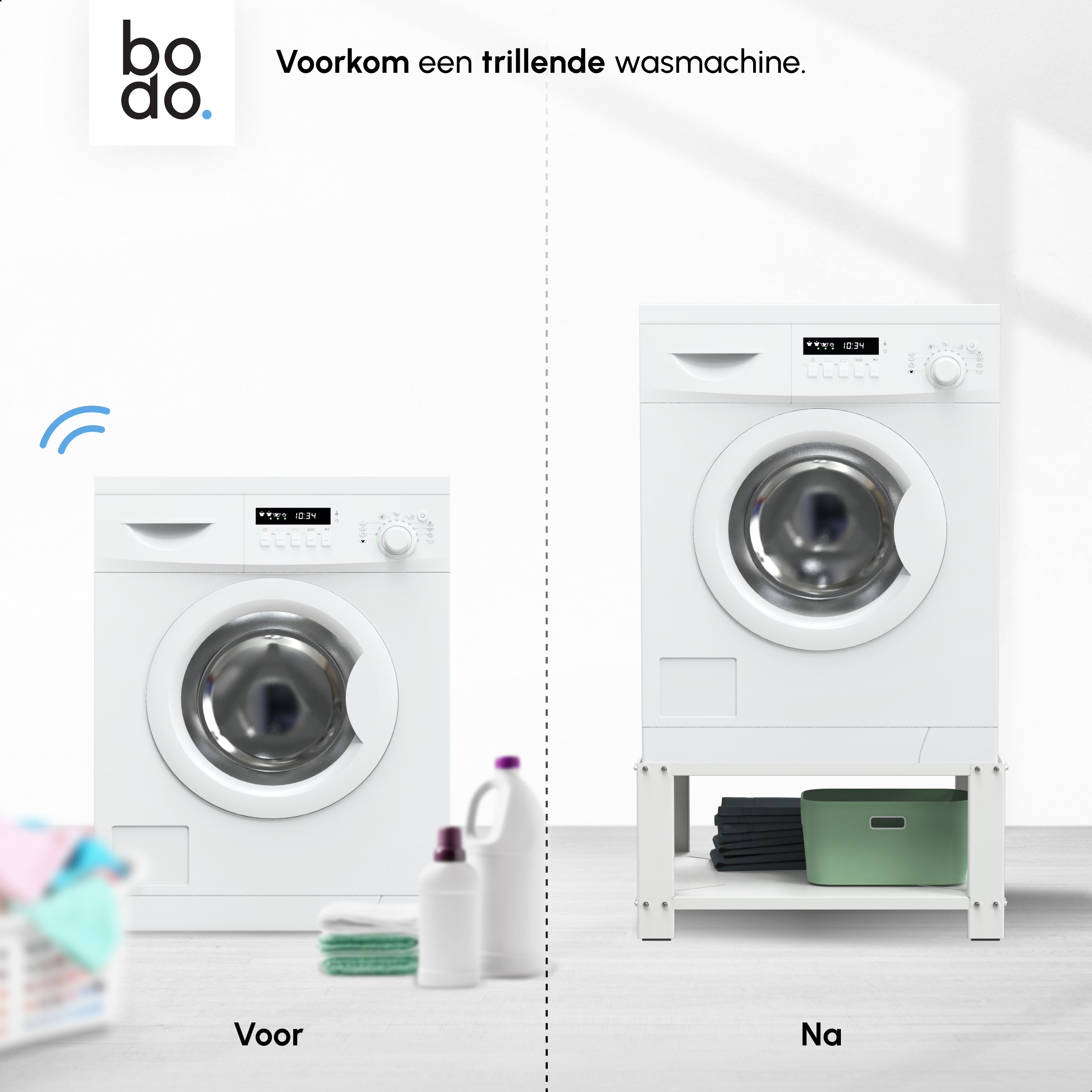 Muuranker set Wit - voor wasmachine verhoger