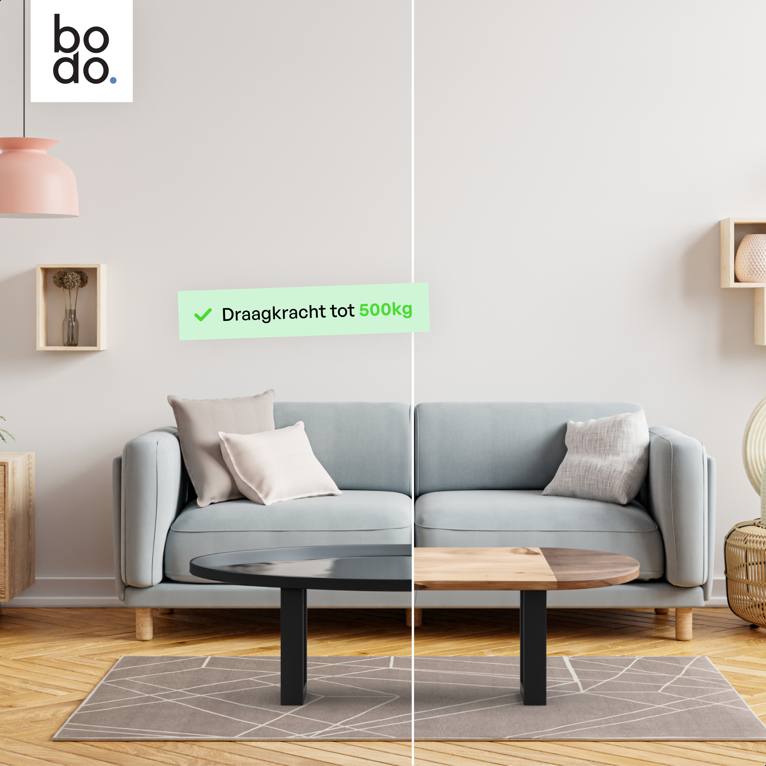 Stalen Onderstel Tafel - Tafelpoten - Set van 2 - U bankpoot 30x43 cm - Mat Zwart