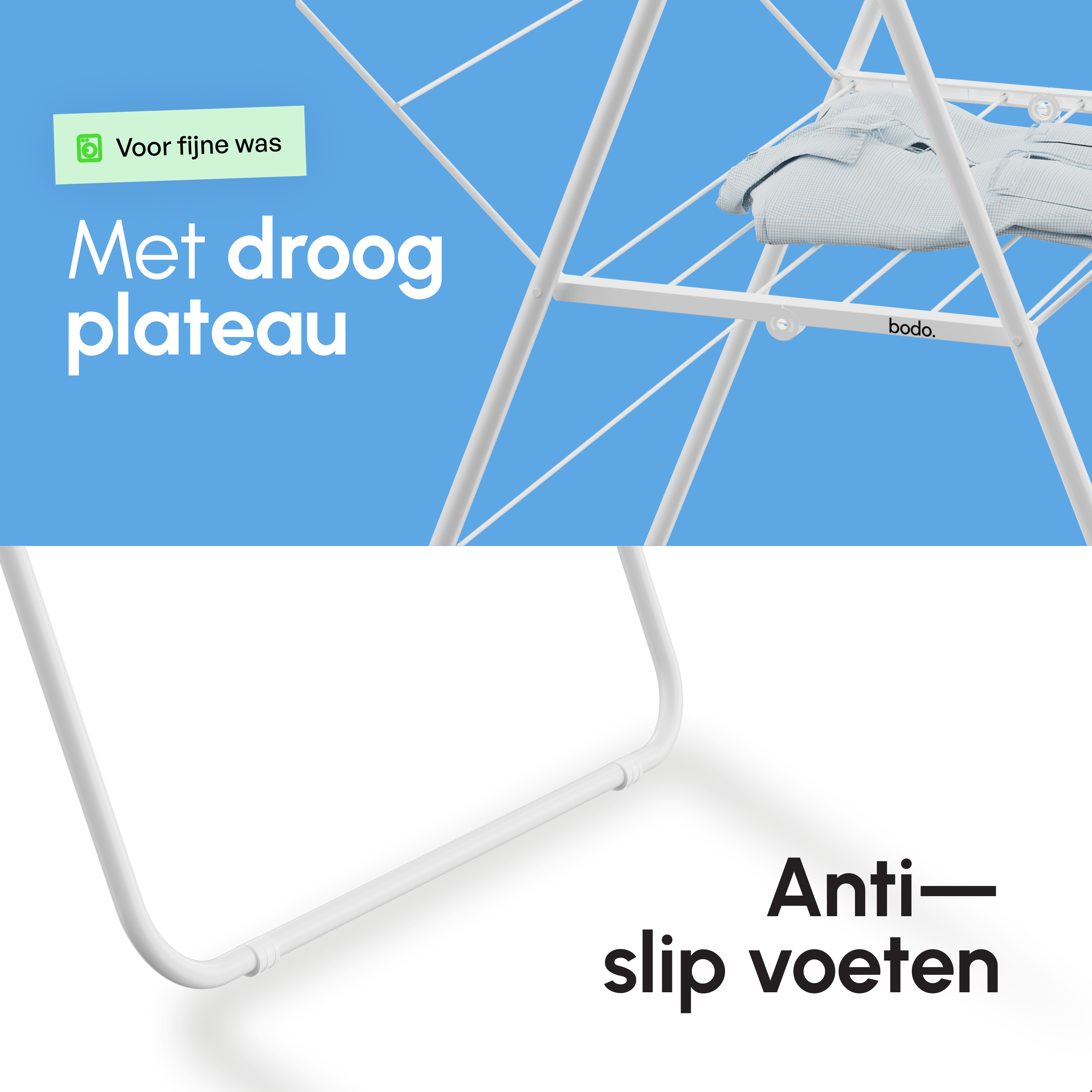 Wasrek - Droogrek Inklapbaar - 28 meter drooglengte - Wit