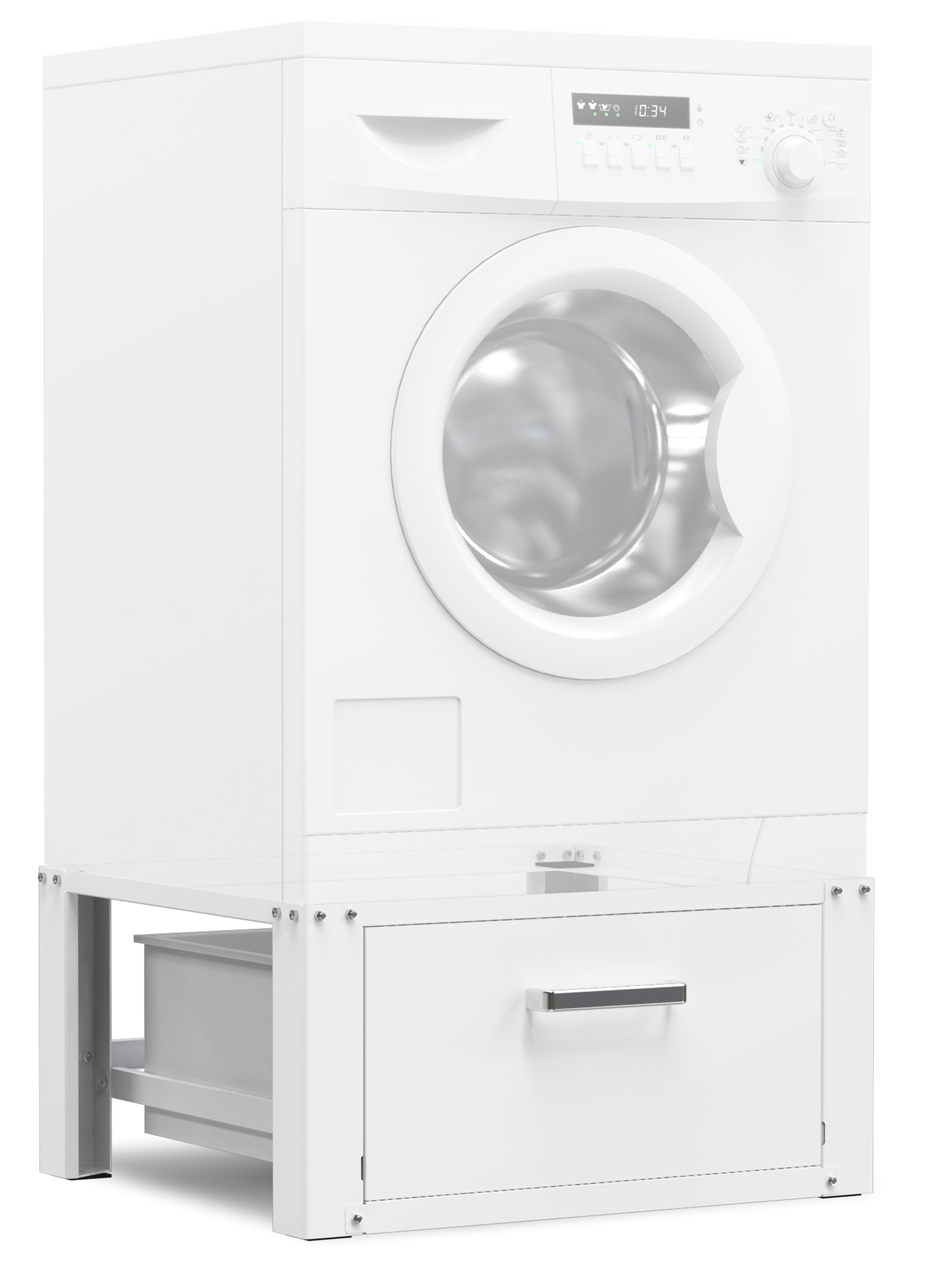 Wasmachine Verhoger Met Opberglade - Wit - Beschadigd/Geretourneerd