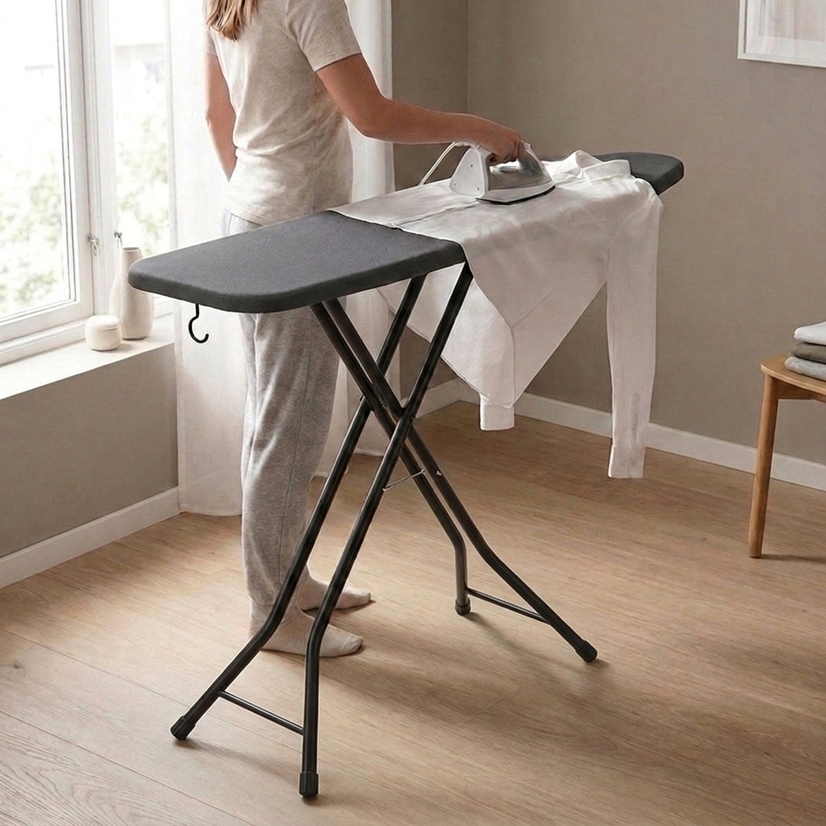 Strijkplank 135x46 cm - Verticaal Stomen - Ascend Flex - Zwart