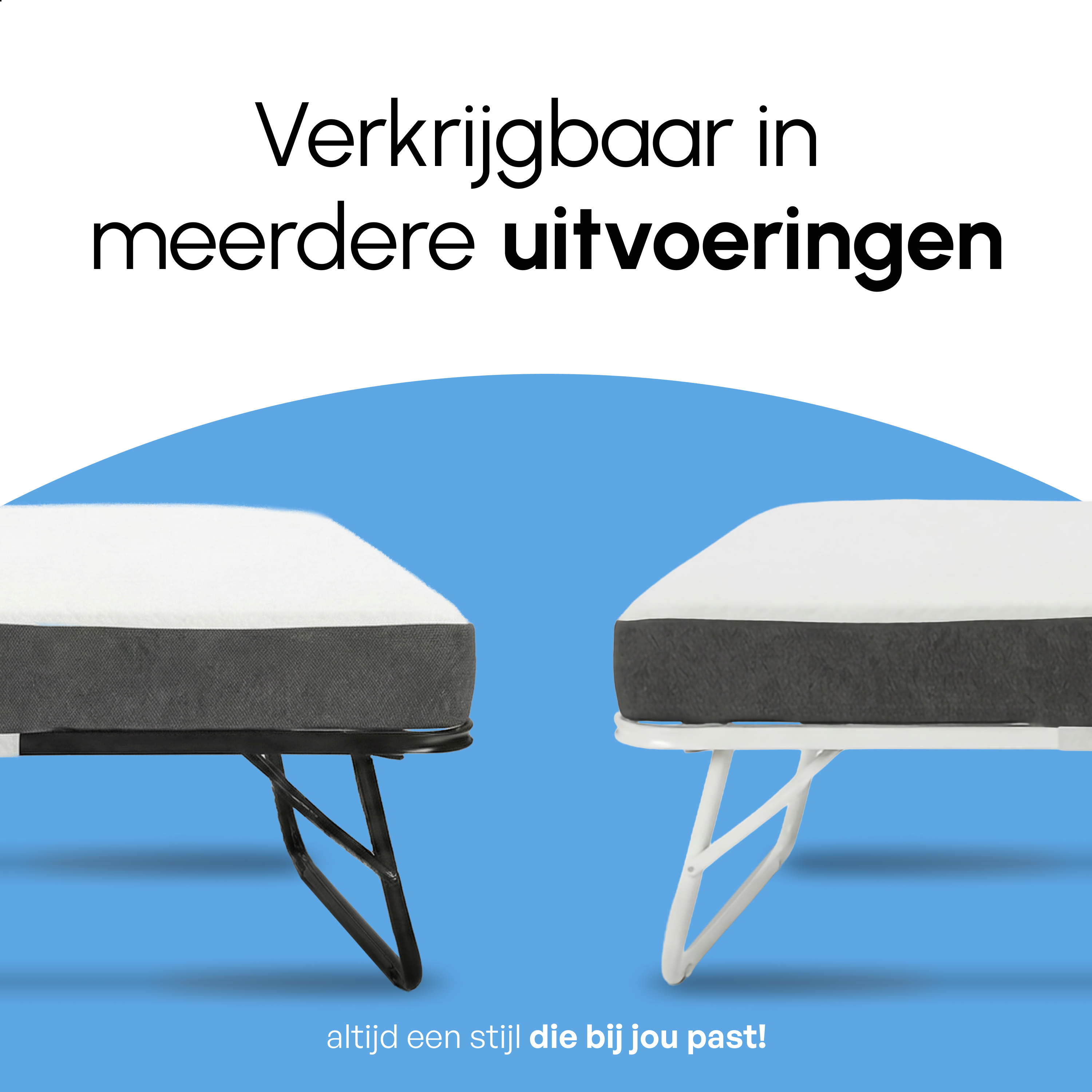 Logeerbed 90×200 met Matras - Vouwbed - Luxe - 250 kg - Zwart