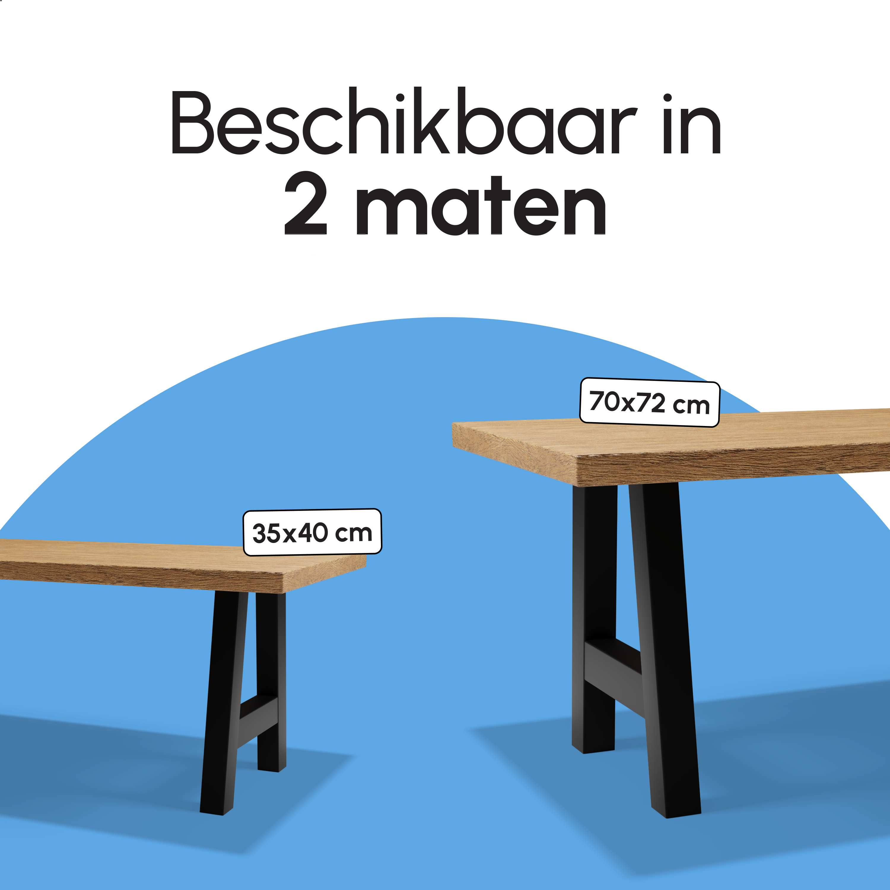 Tafelpoten - Stalen onderstel A 70x72cm Set