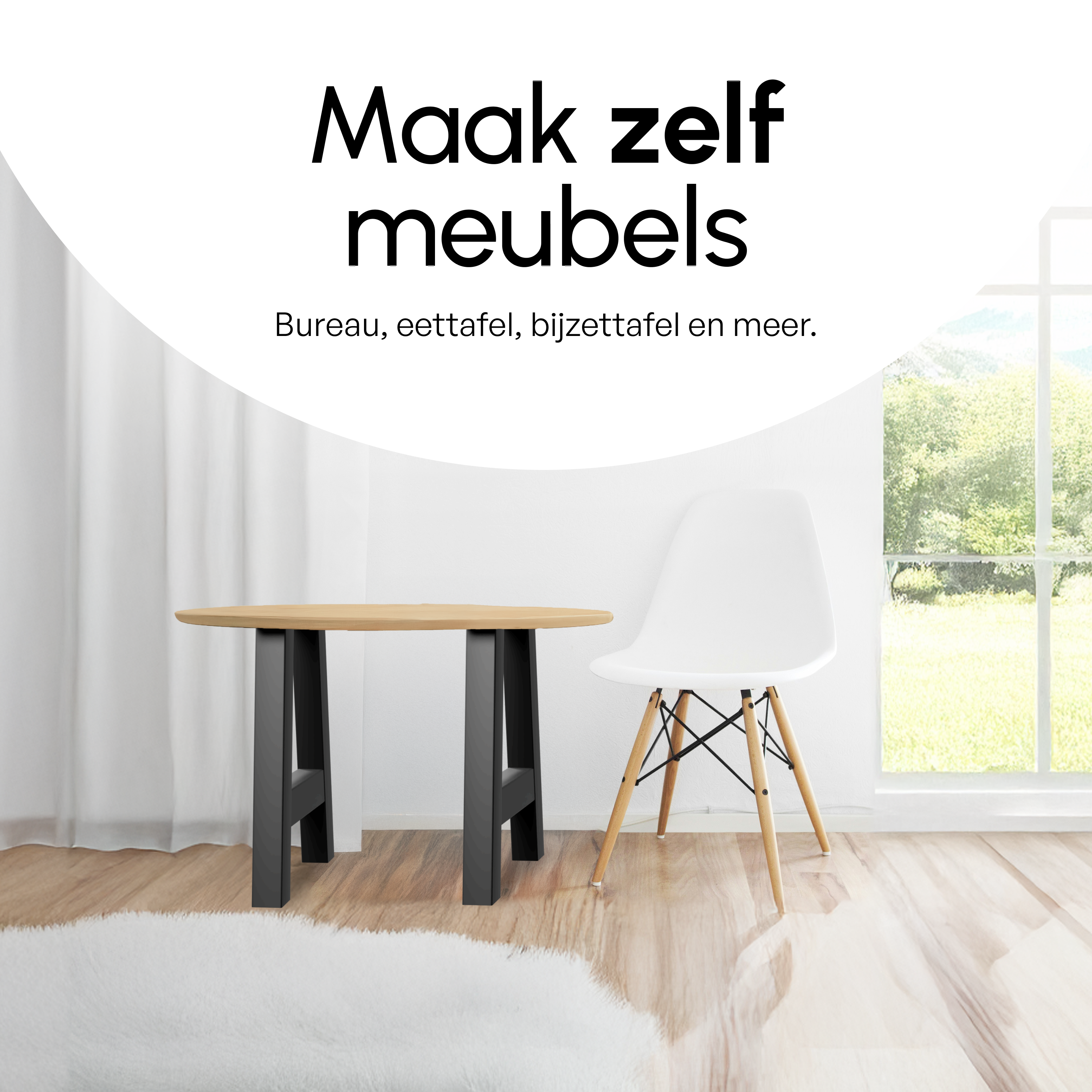 Tafelpoten - Stalen onderstel A 70x72cm Set