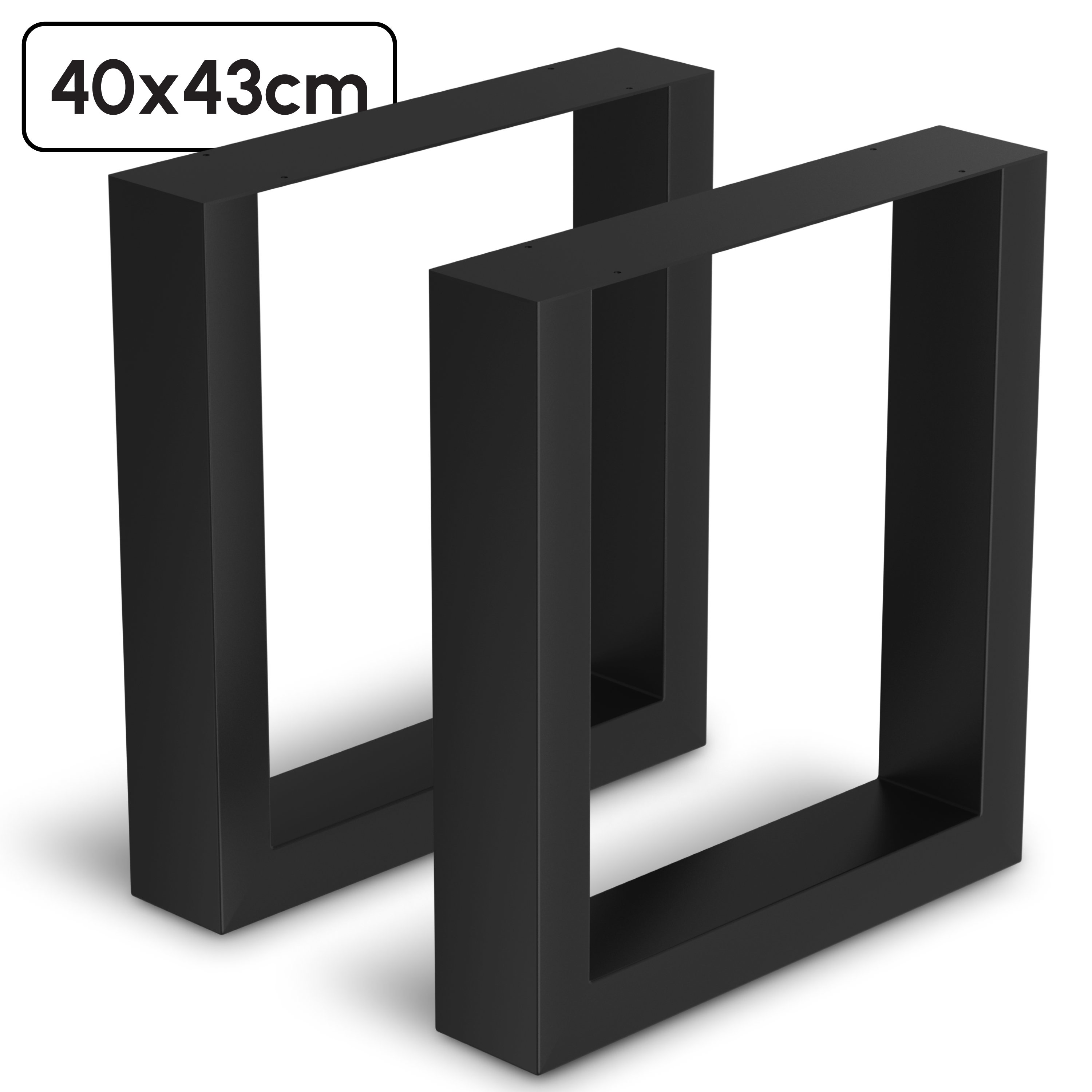 Stalen Onderstel Tafel - Tafelpoten - Set van 2 - U bankpoot 40x43 cm - Mat Zwart