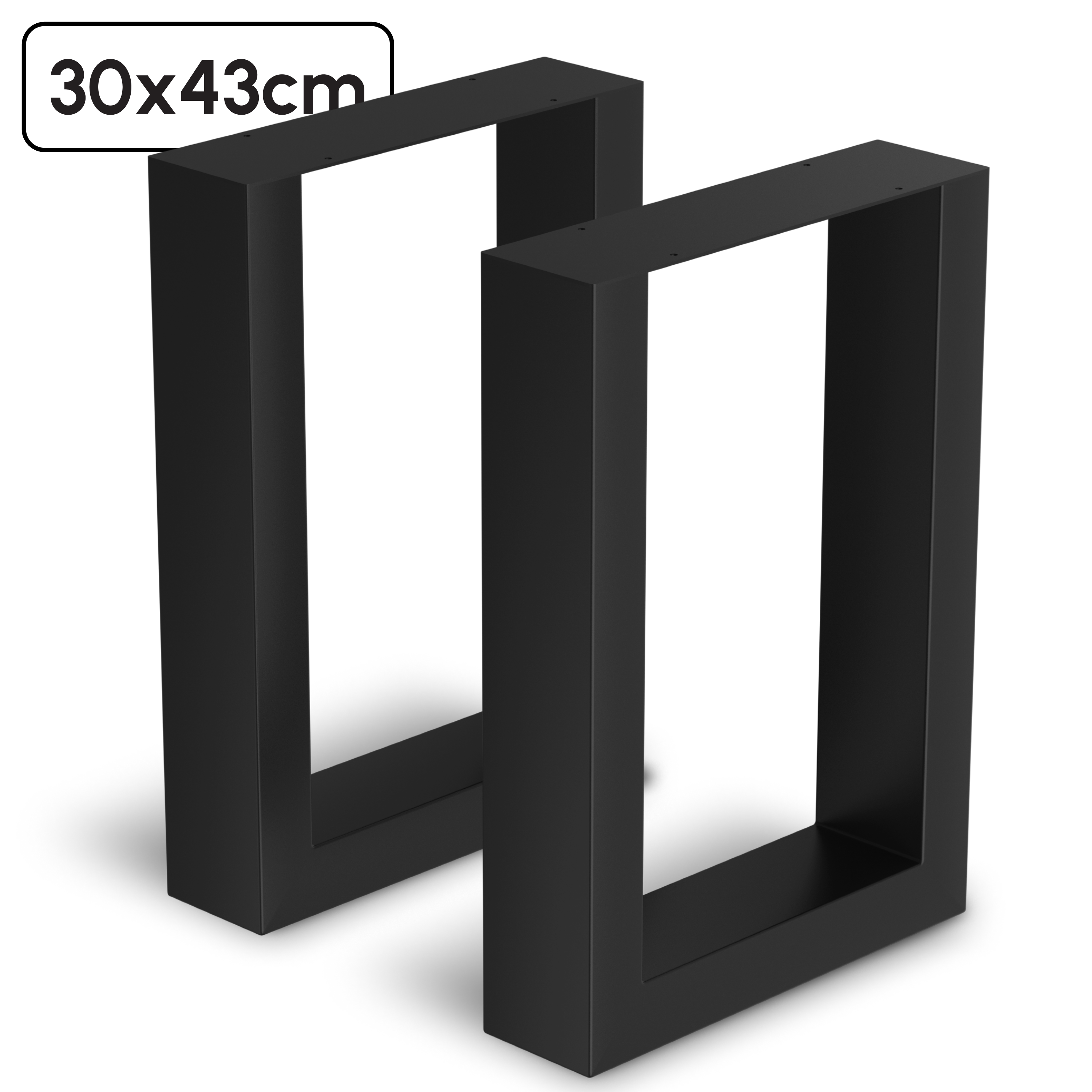 Stalen Onderstel Tafel - Tafelpoten - Set van 2 - U bankpoot 30x43 cm - Mat Zwart