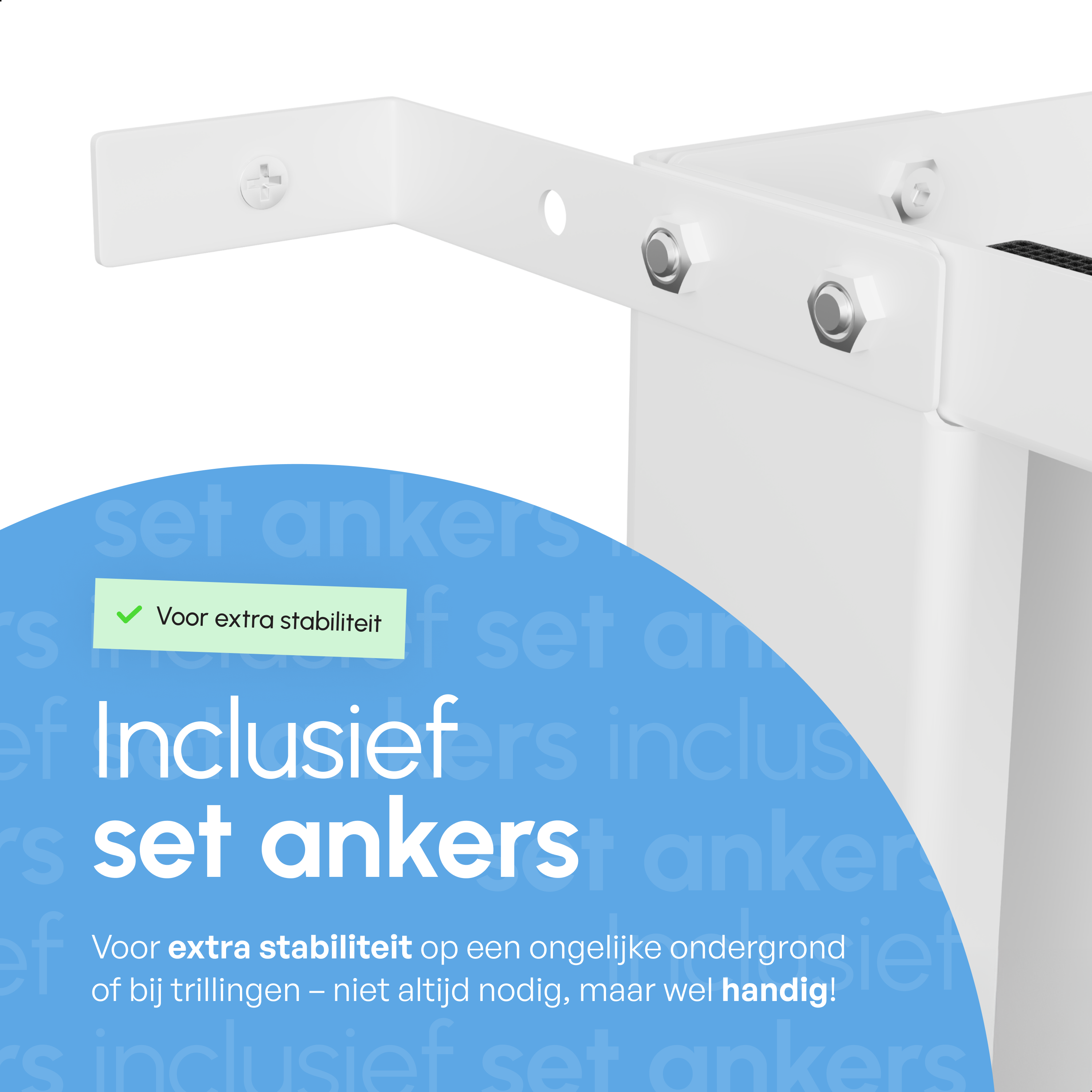 Wasmachine Verhoger met Opberglade - Wit - 61x58x48 cm