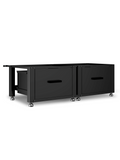 Bodo® - Washing Machine Riser - Double - Cabinet - Enclosure with Drawer - Black - 124x58x44-48cm