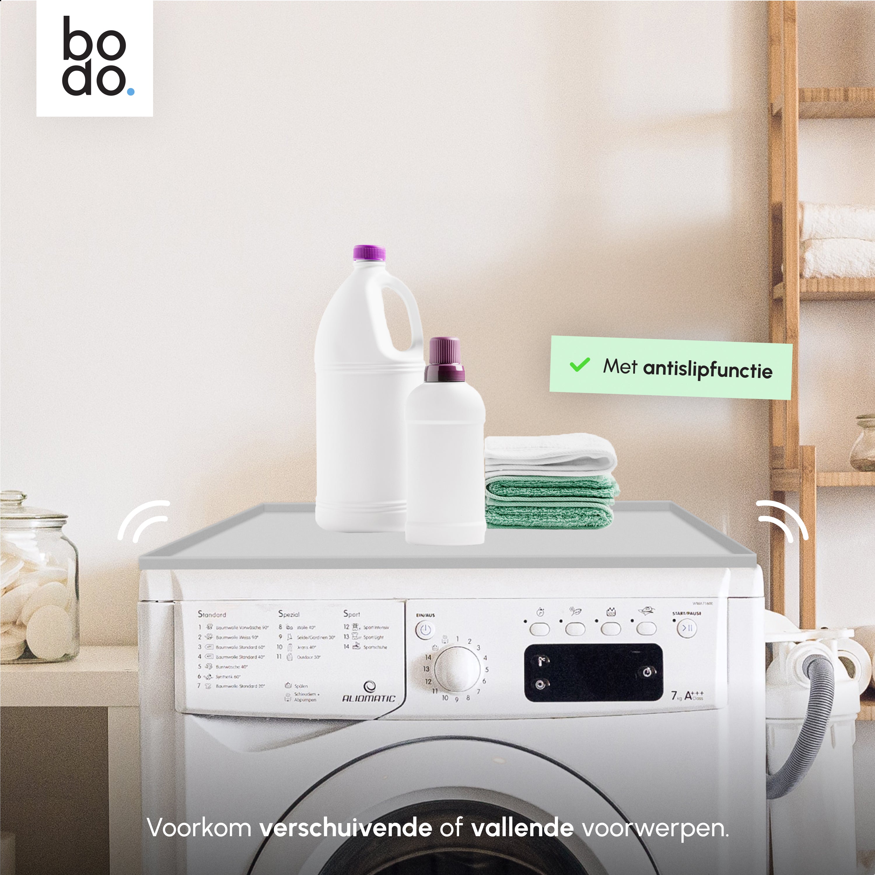 Bescherm Mat Voor Wasmachine & Droger - Silicone 60x60cm - Grijs
