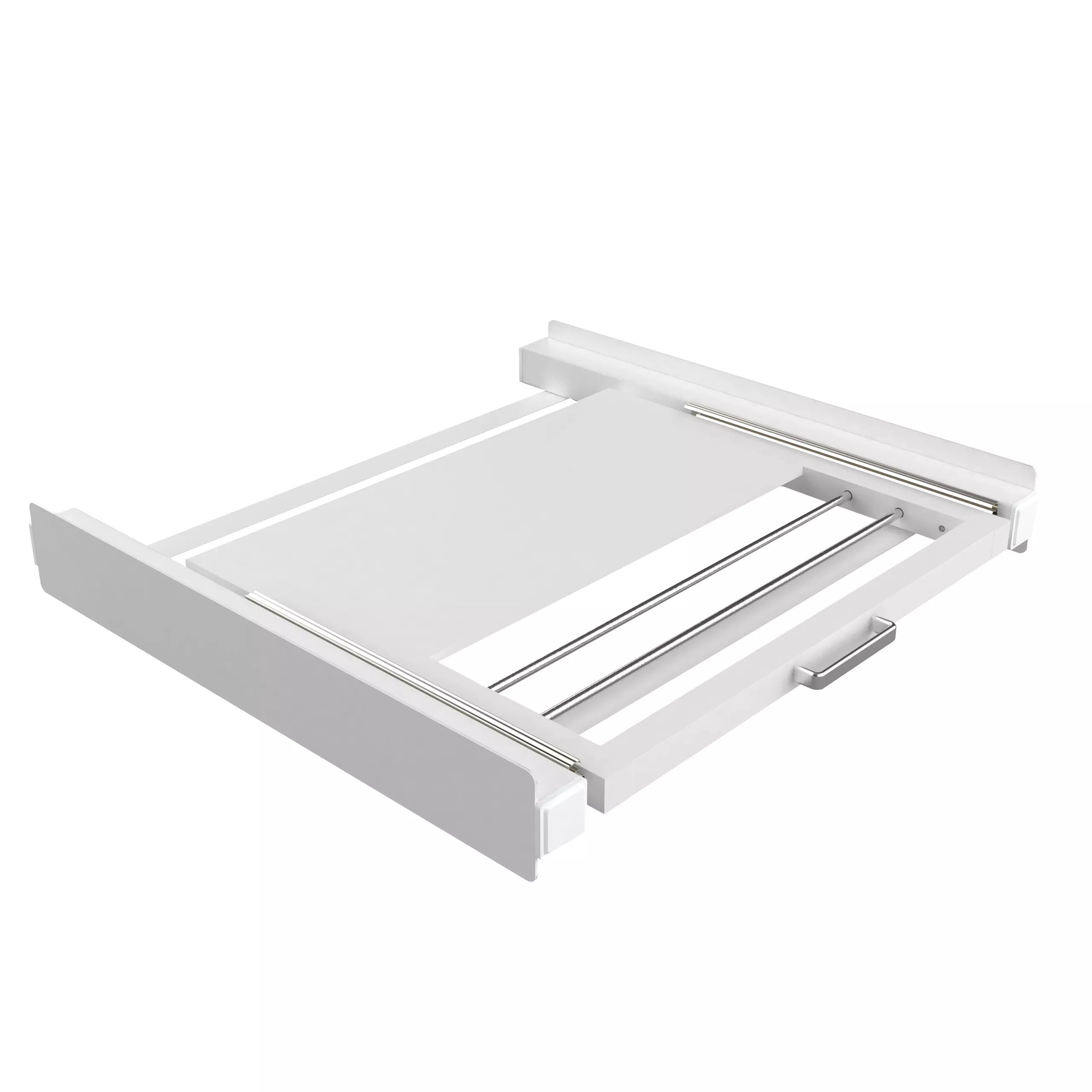 Stapelkit met Handdoekhouder en Inlegbare Plank - Wasmachine en Droger - Wit
