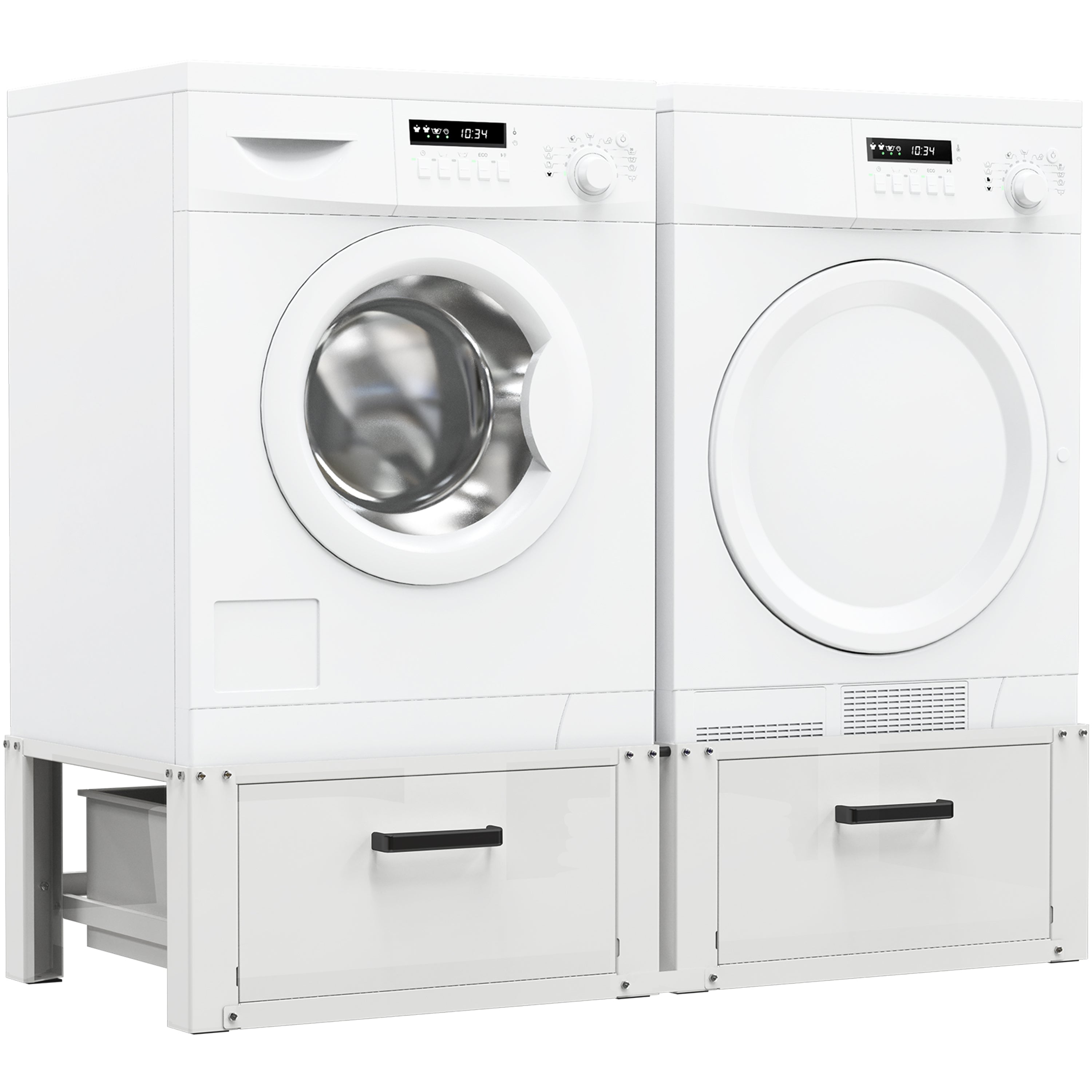 Wasmachine Verhoger - Dubbele Verhoger Met Opberglade - Wit