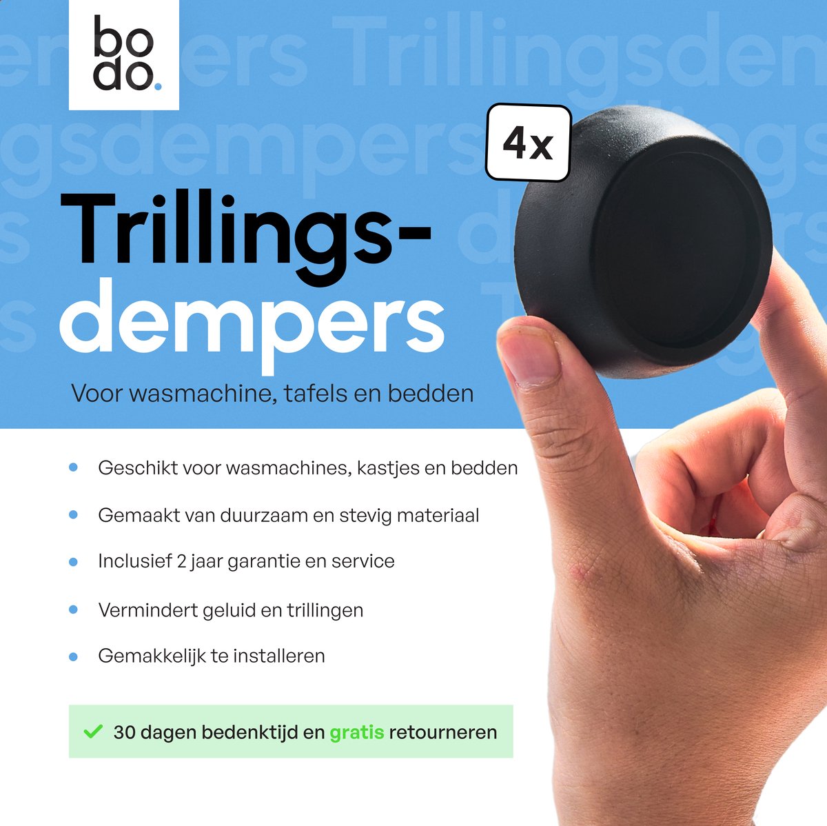 Trillingsdempers - Zwart - Voetjes voor wasmachine & droger