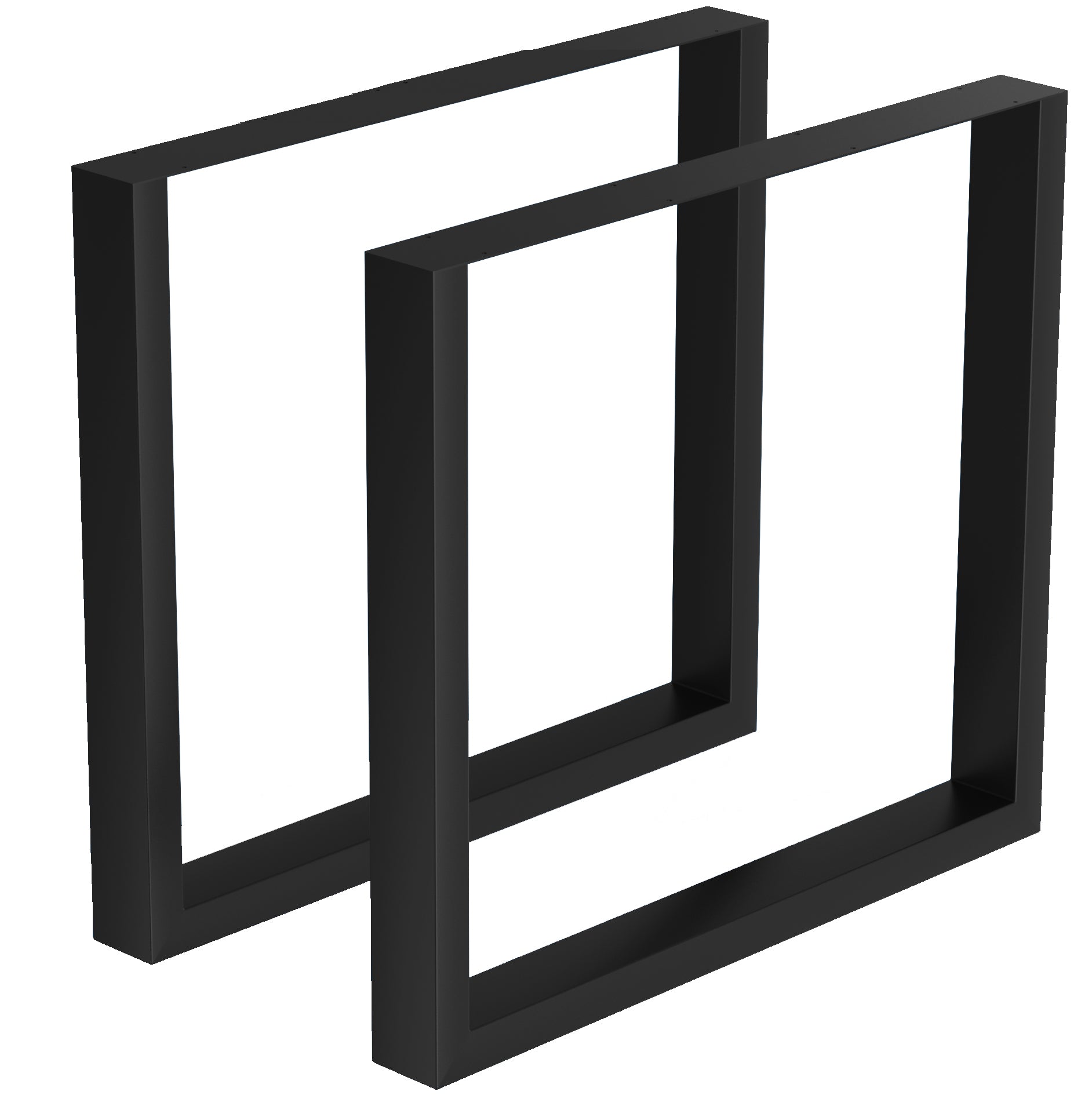 Stalen Onderstel Tafel - Tafelpoten - Set van 2 - U bankpoot 80x72 cm - Mat Zwart - Beschadigd/Geretourneerd