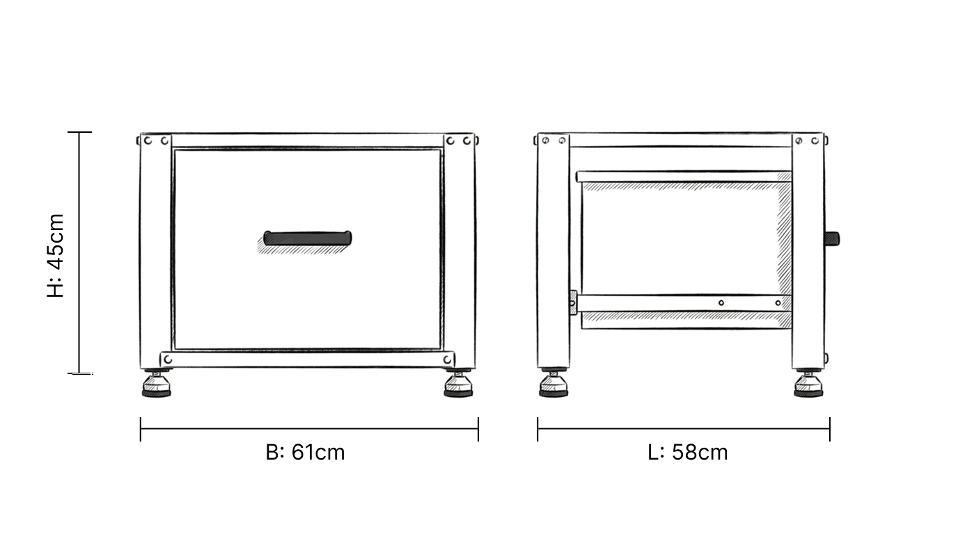 Wasmachine Verhoger met Opberglade - Wit - 61x58x48 cm