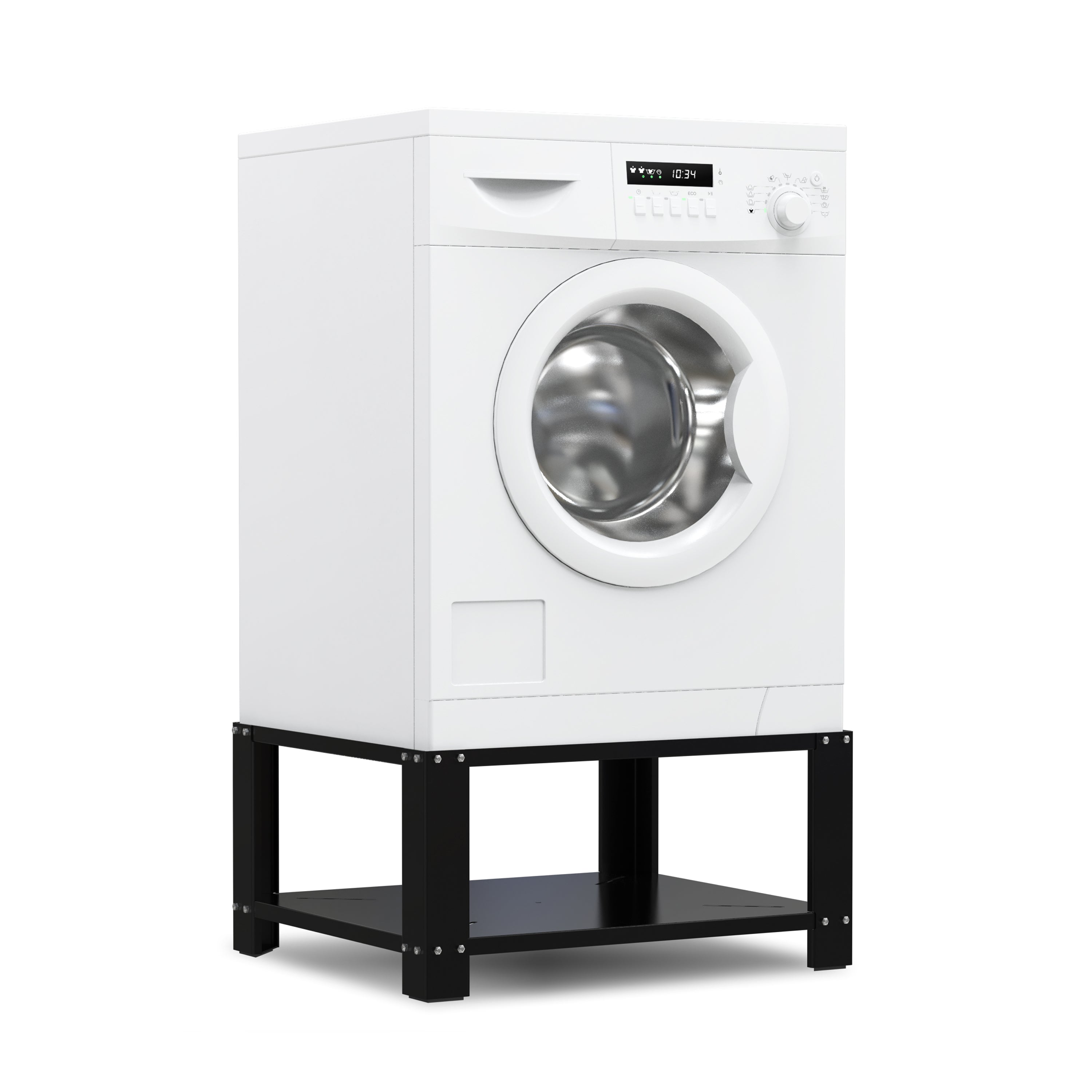 Wasmachine Verhoger met Legplank - Zwart