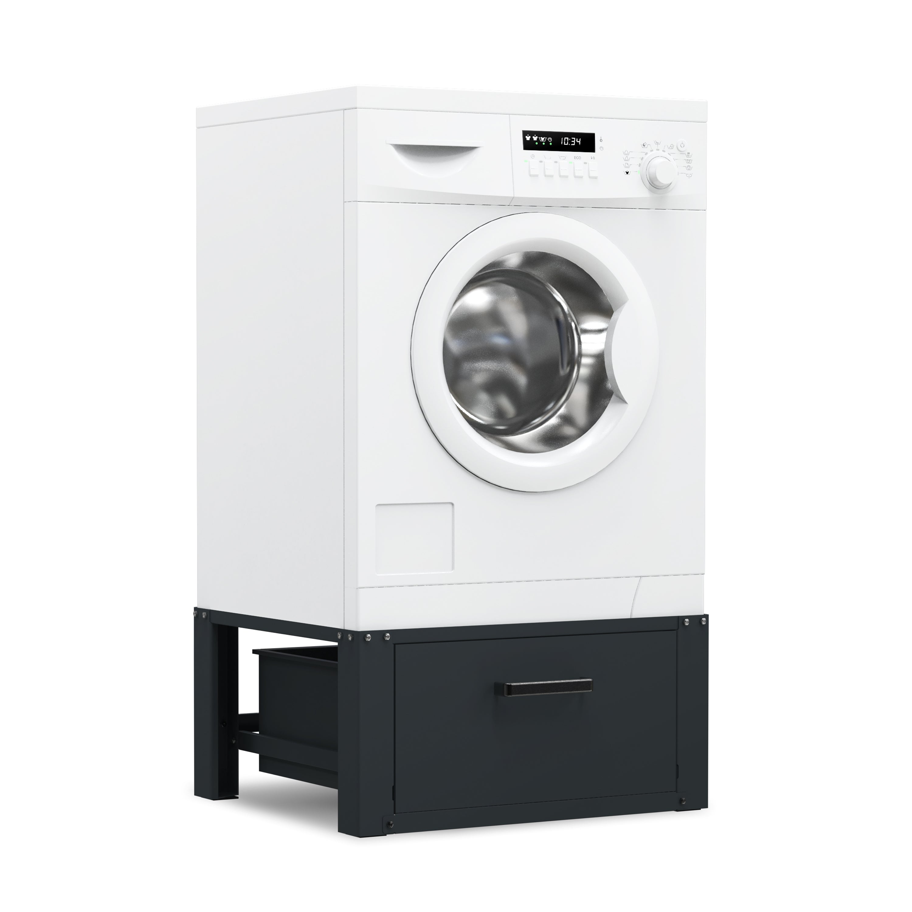 Wasmachine Verhoger Met Opberglade - Zwart - Beschadigd/Geretourneerd